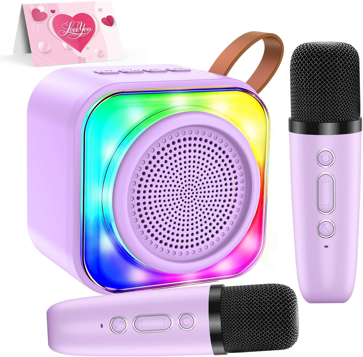 Karaoke Machine with 2 Microphones for Kids, Toys Birthday Gifts for Ages 3-12 Y