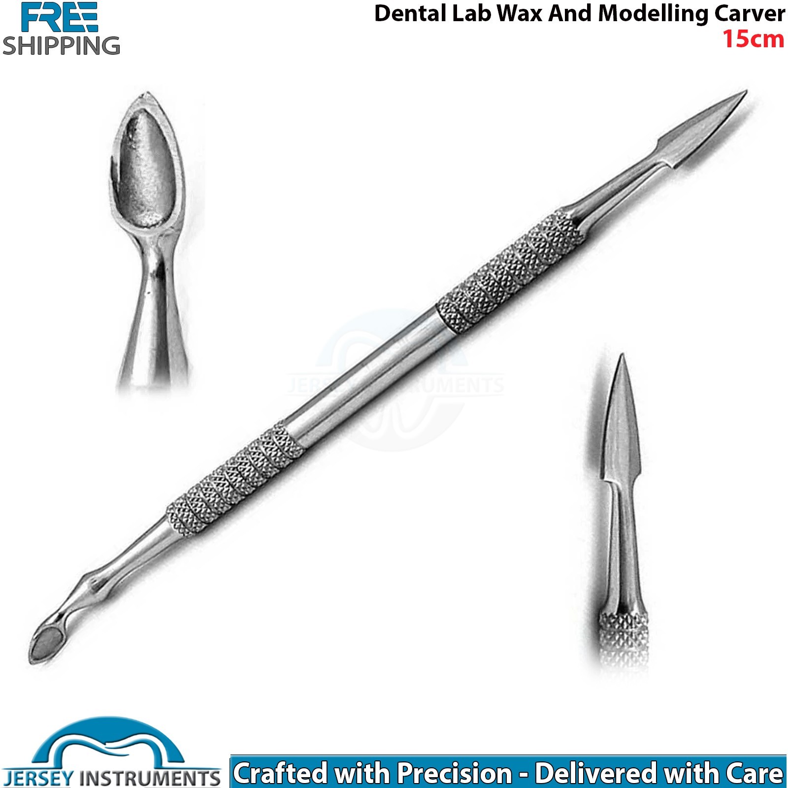 Dental Lab Roach Wax Carver Stainless Steel Laboratory Instrument Double Ended