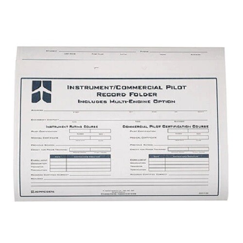 Jeppesen Instrument/Commercial Student Record Folder - 10001794