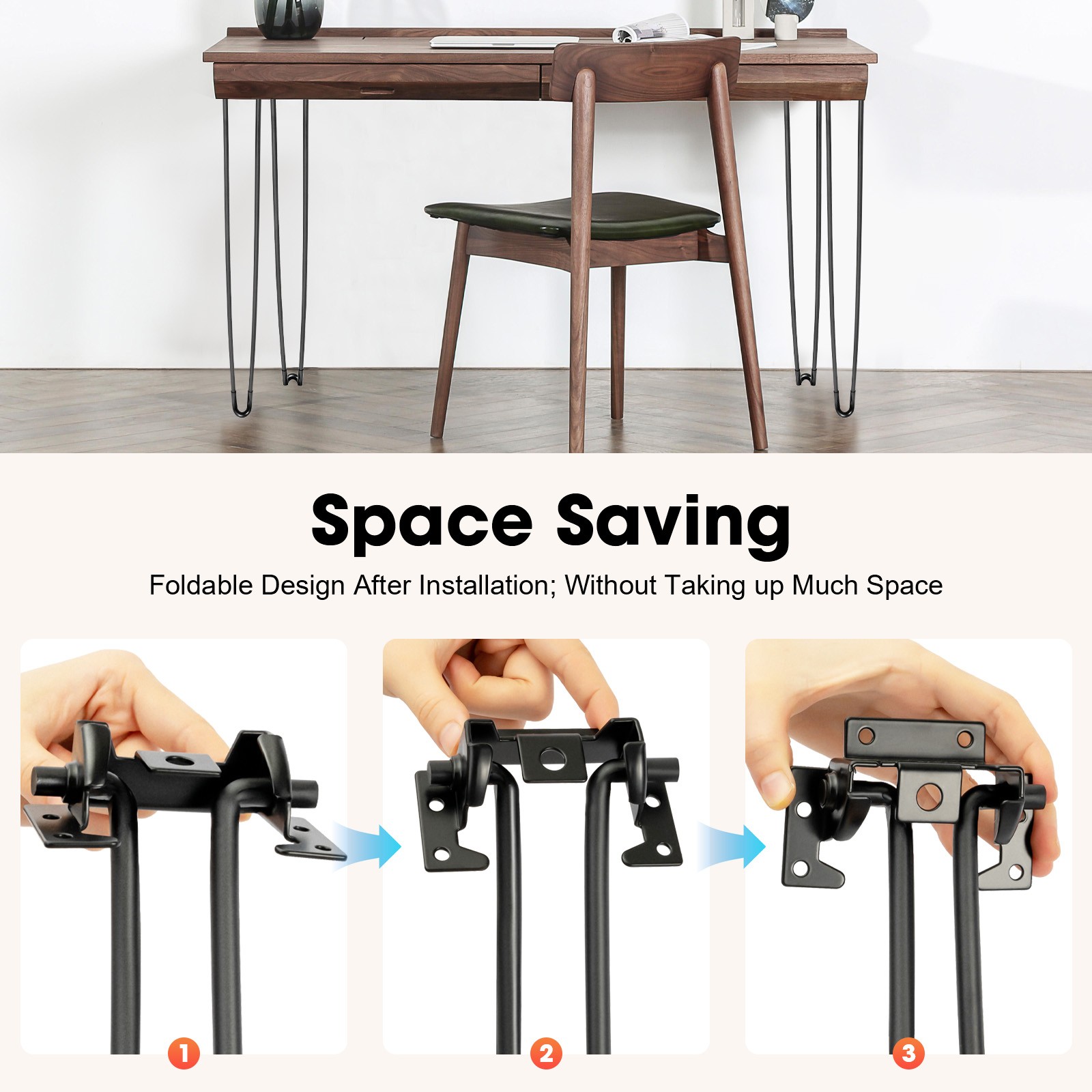 28" 4 Pcs Solid Iron Bar Folding Metal Table Desk Hairpin Legs w/ Screw Sturdy