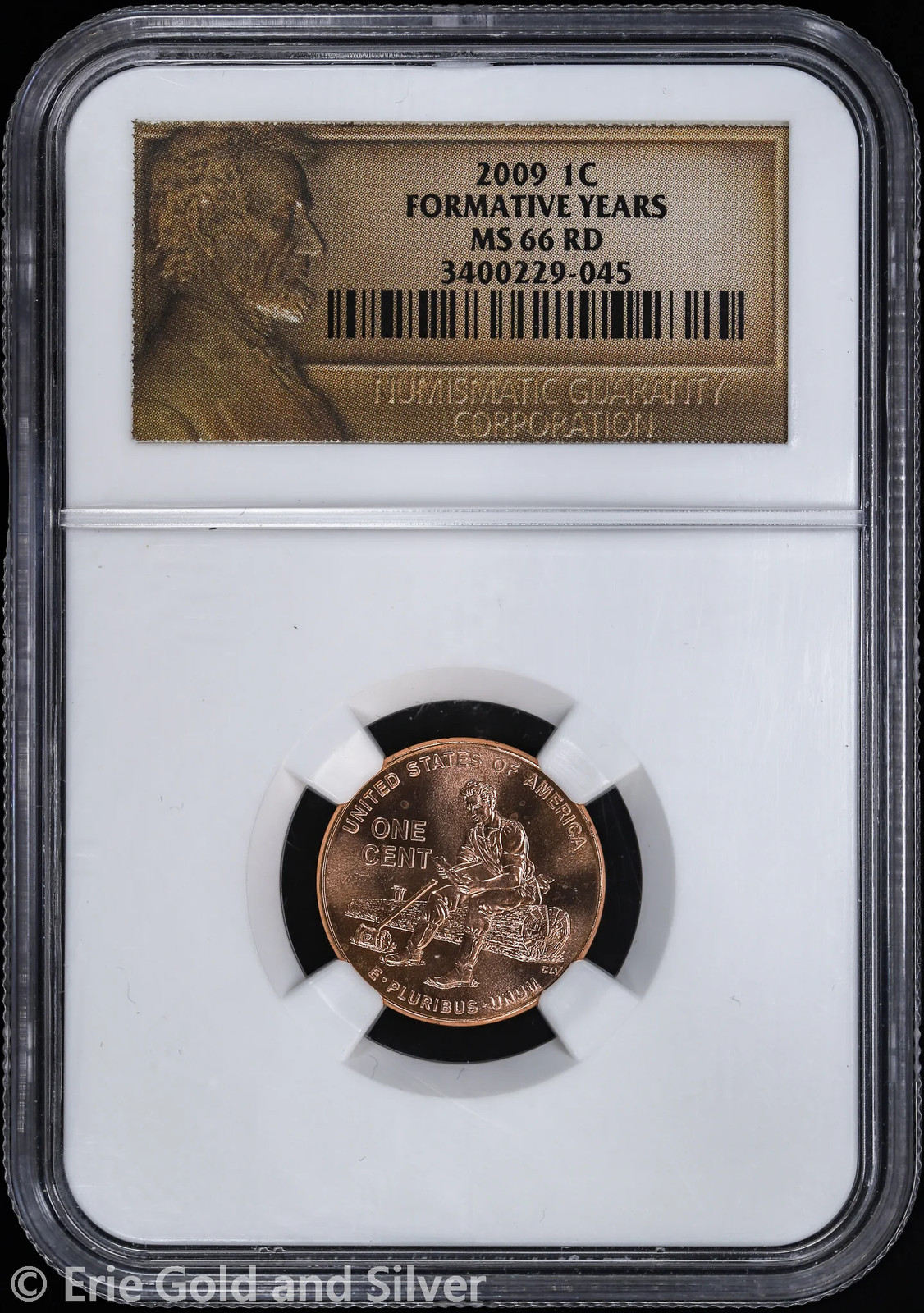 2009 1C Lincoln Cent Formative Years NGC MS 66 RD | Uncirculated UNC BU