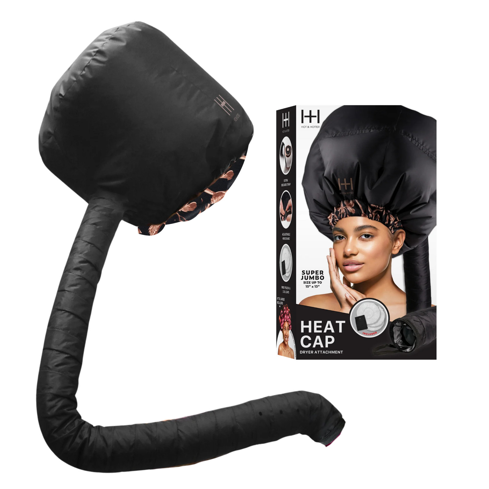 Hot & Hotter Super Jumbo Black Heat Cap Dryer Attachment
