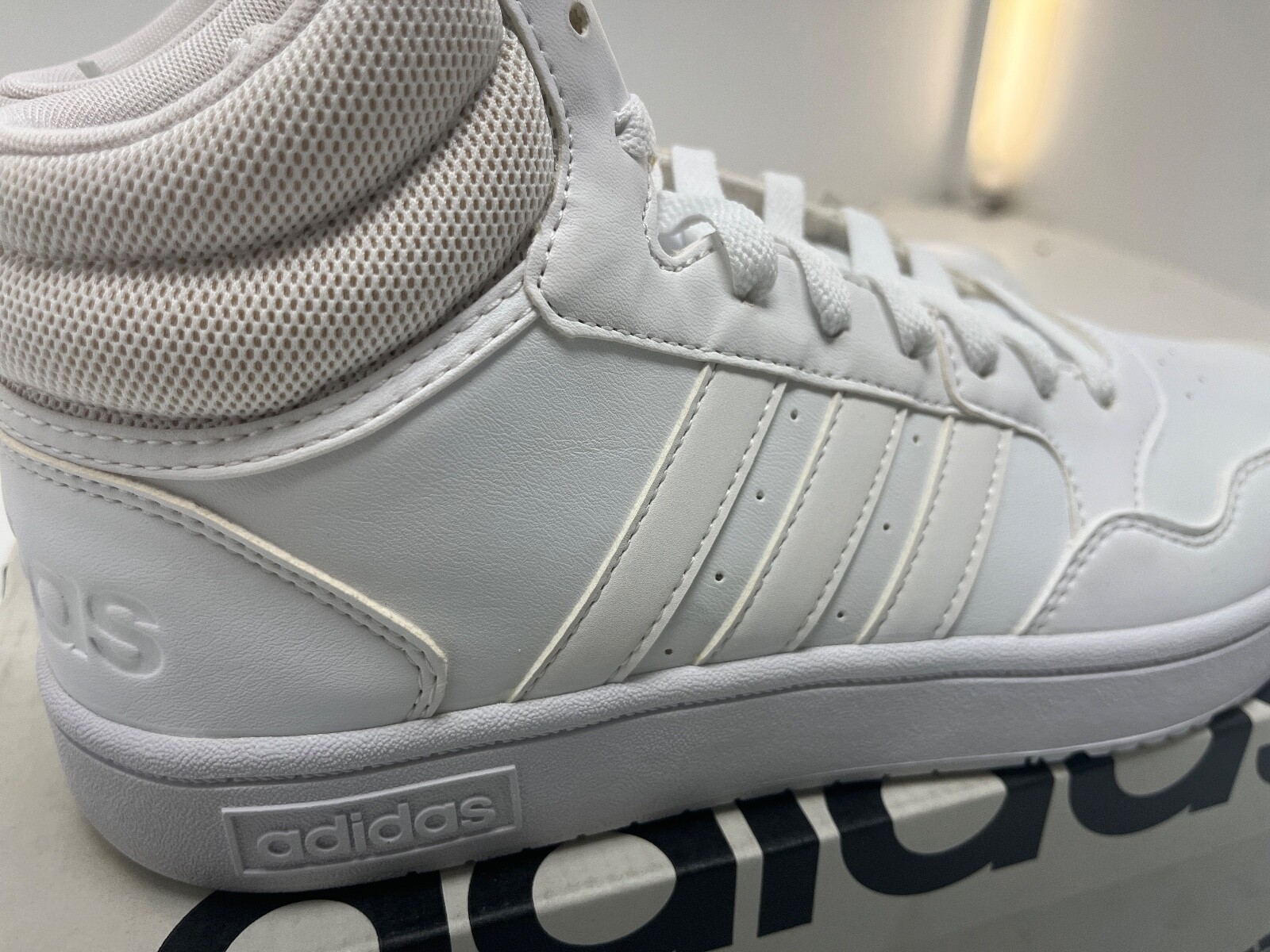 ADIDAS Mens Hoops 3.0 MID White /White Basketball Shoe ID9838 NWD Free Shipping