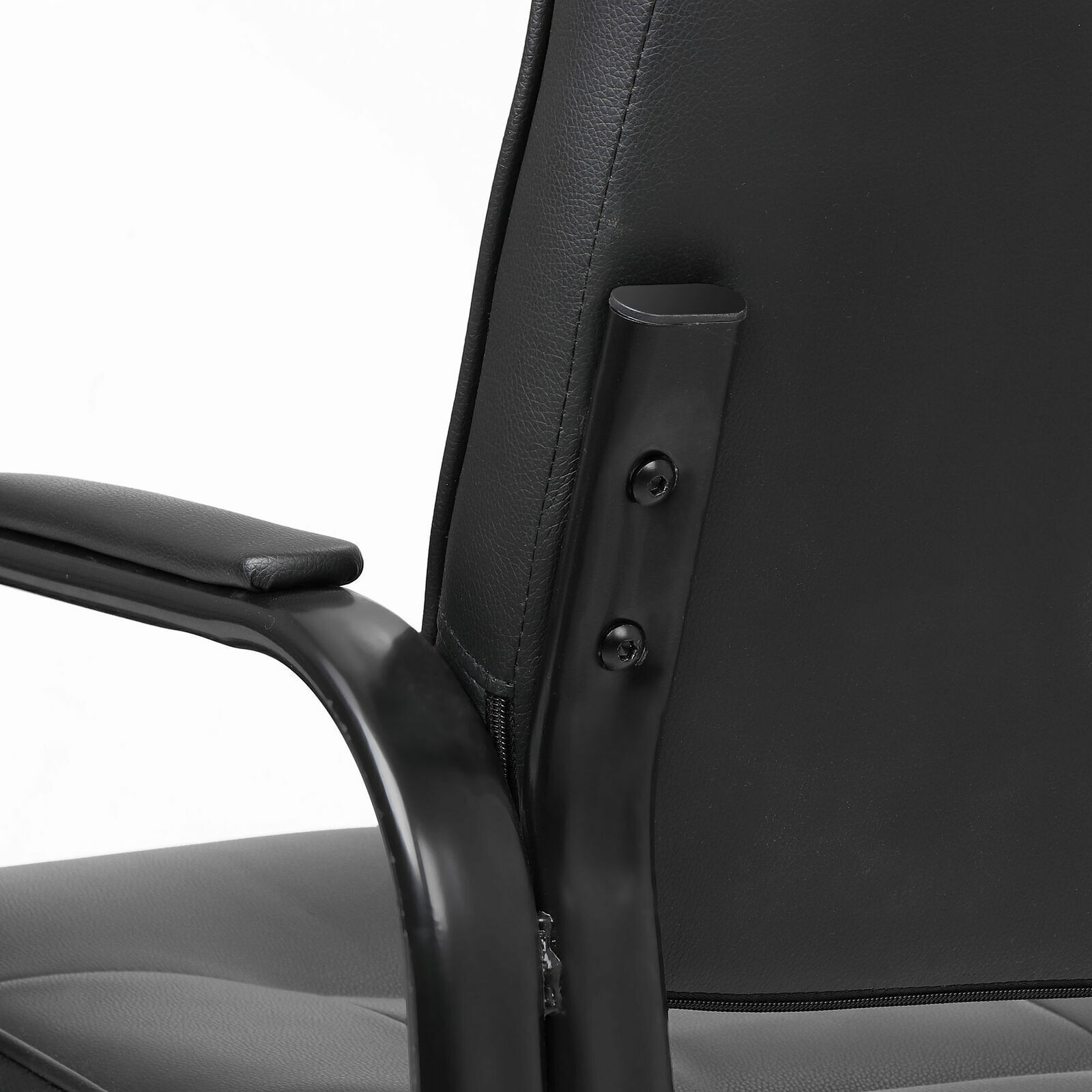 3PCS Leather Guest Chair Black Waiting Room Office Desk Side Chairs Reception