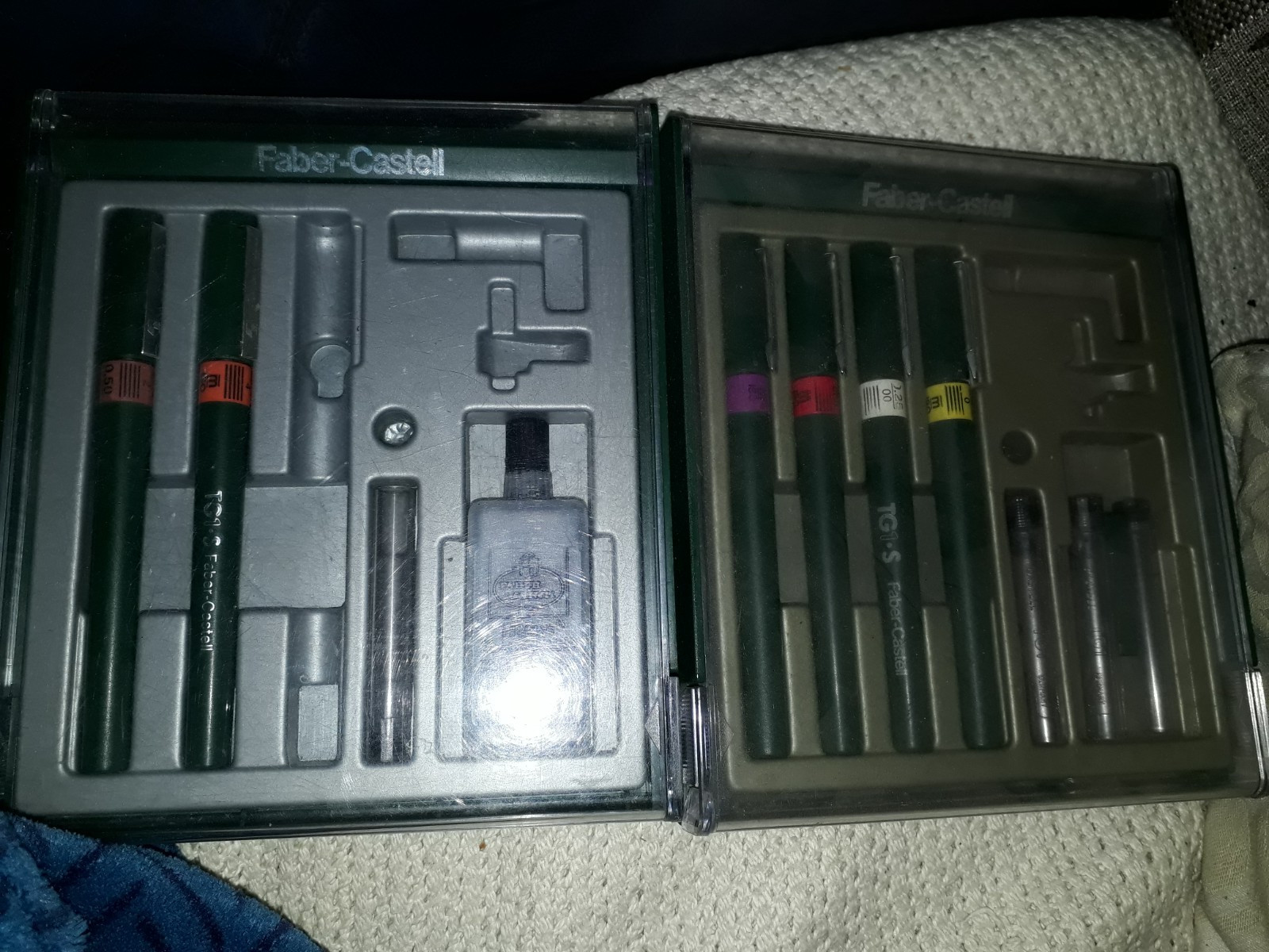 vintage faber castell tg1-s technical drawing pens lot in cases #6