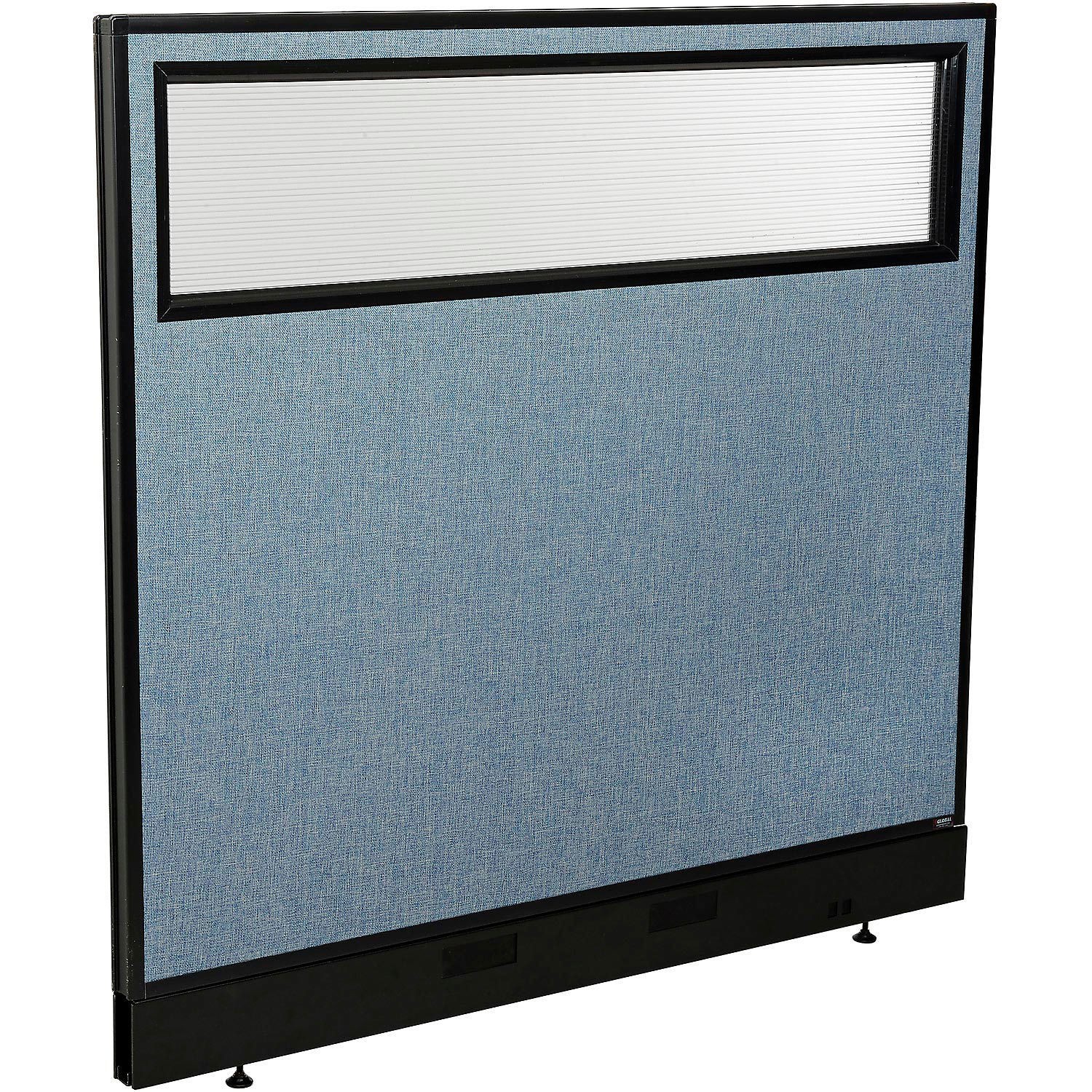 48-1/4"W x 46"H Office Partition Panel with Partial Window  Raceway Blue