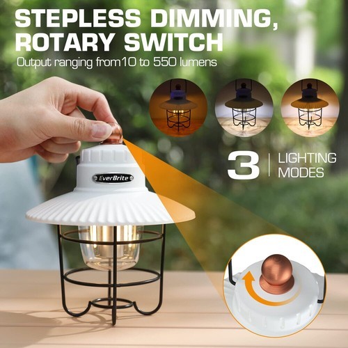 EverBrite LED Camping Lantern USB C Rechargeable Lantern with 3 Light Modes USA