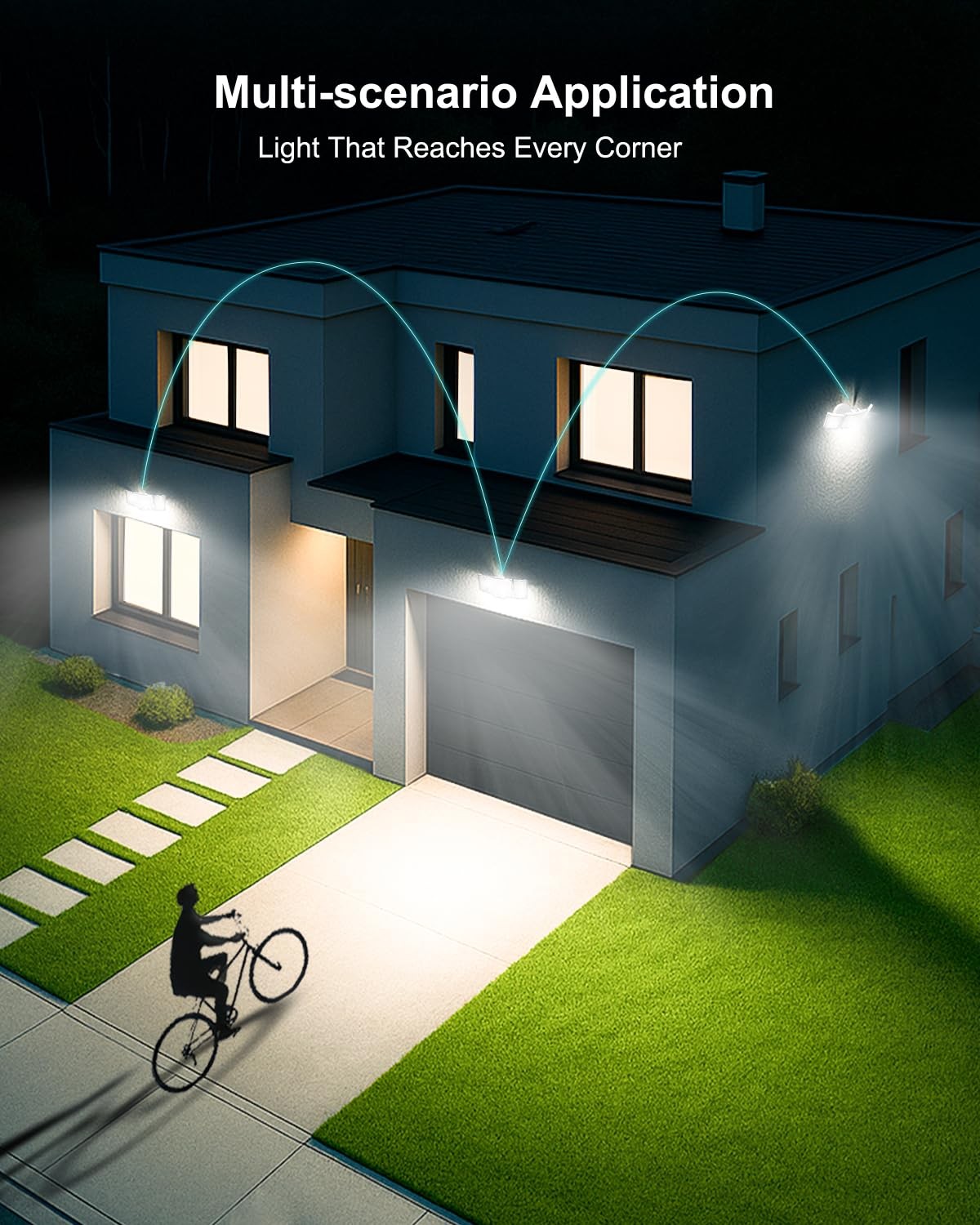 Motion Sensor Outdoor Flood Light, 4200LM 188 LED Security Light, 6500K Dayli...