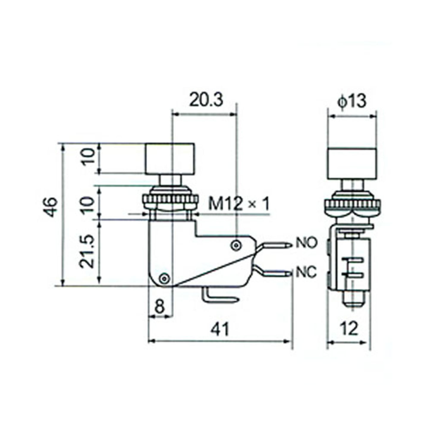 US Stock 2pcs SPDT NO NC Momentary Red Cap Push Button Micro Switch DS438