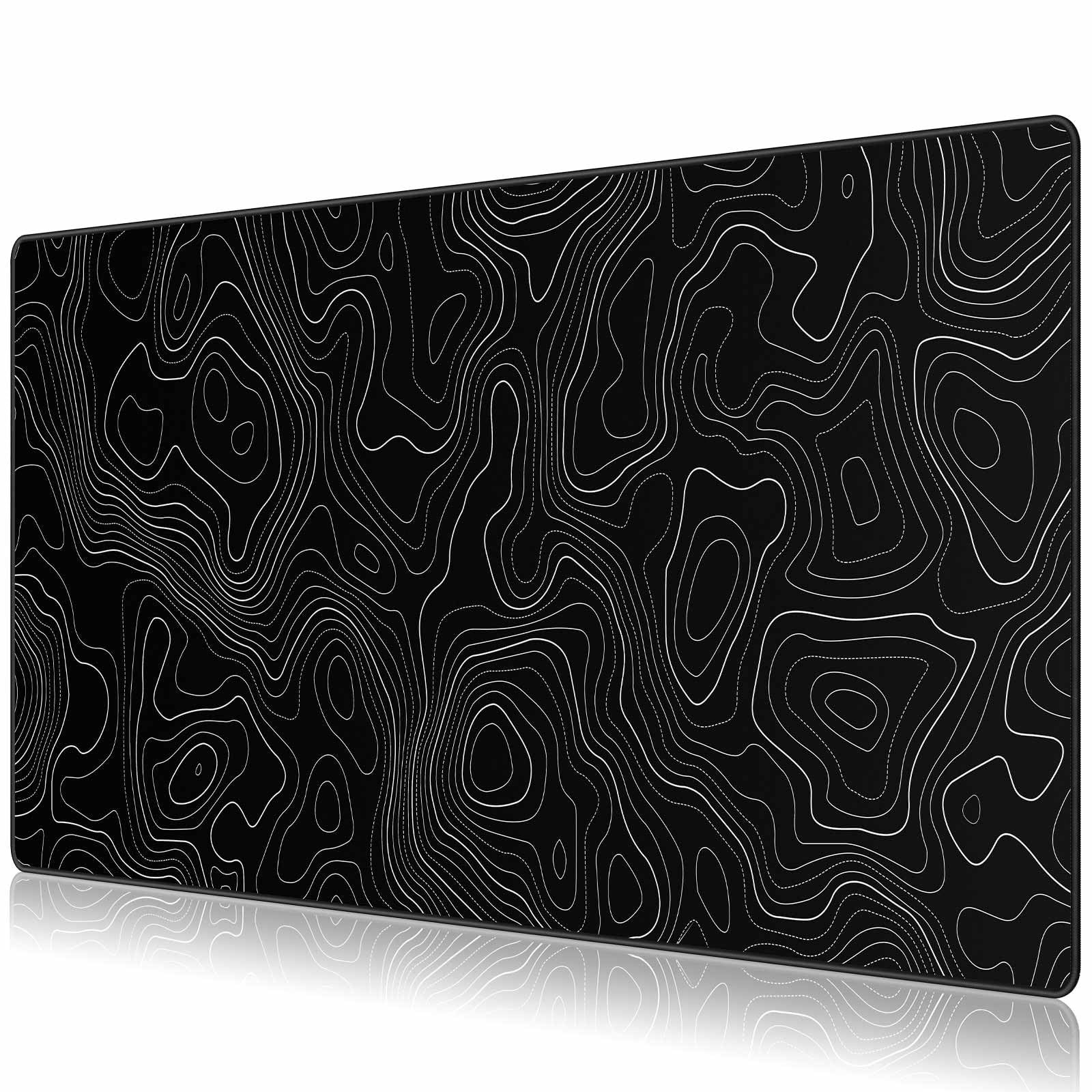JIALONG Black Topographic Large Gaming Mouse Pad, XXL Mousepad, Big Mouse Mat...