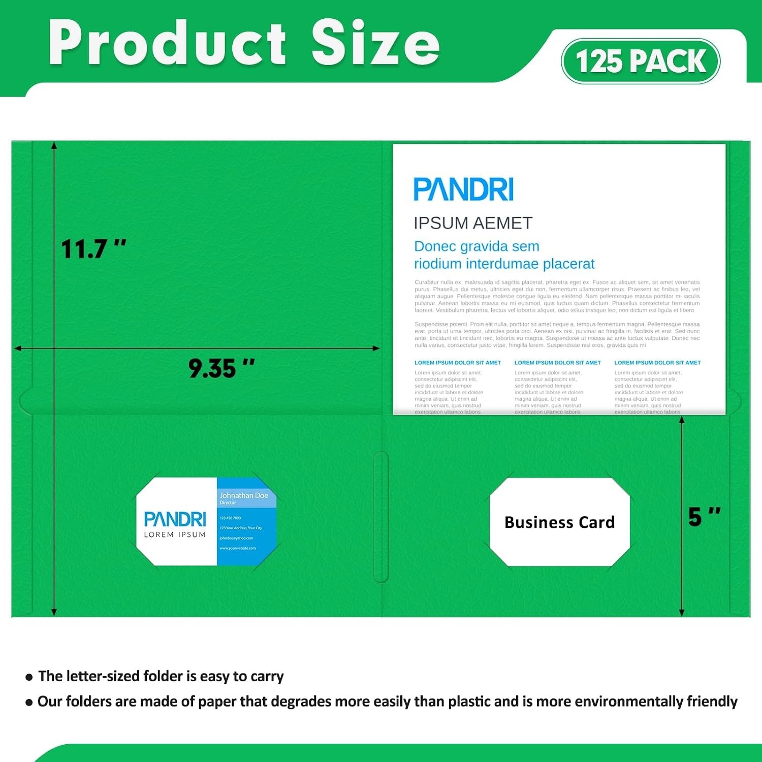 Colorful Two Pocket Folders - 125 Pack Letter Size with Ample Storage Solutions