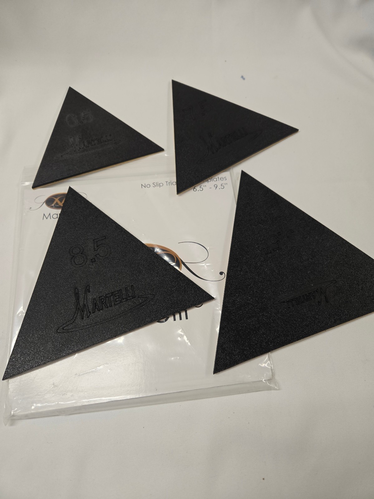 MARTELLI No Slip Triangle Quilt Templates  6.5" - 9.5"