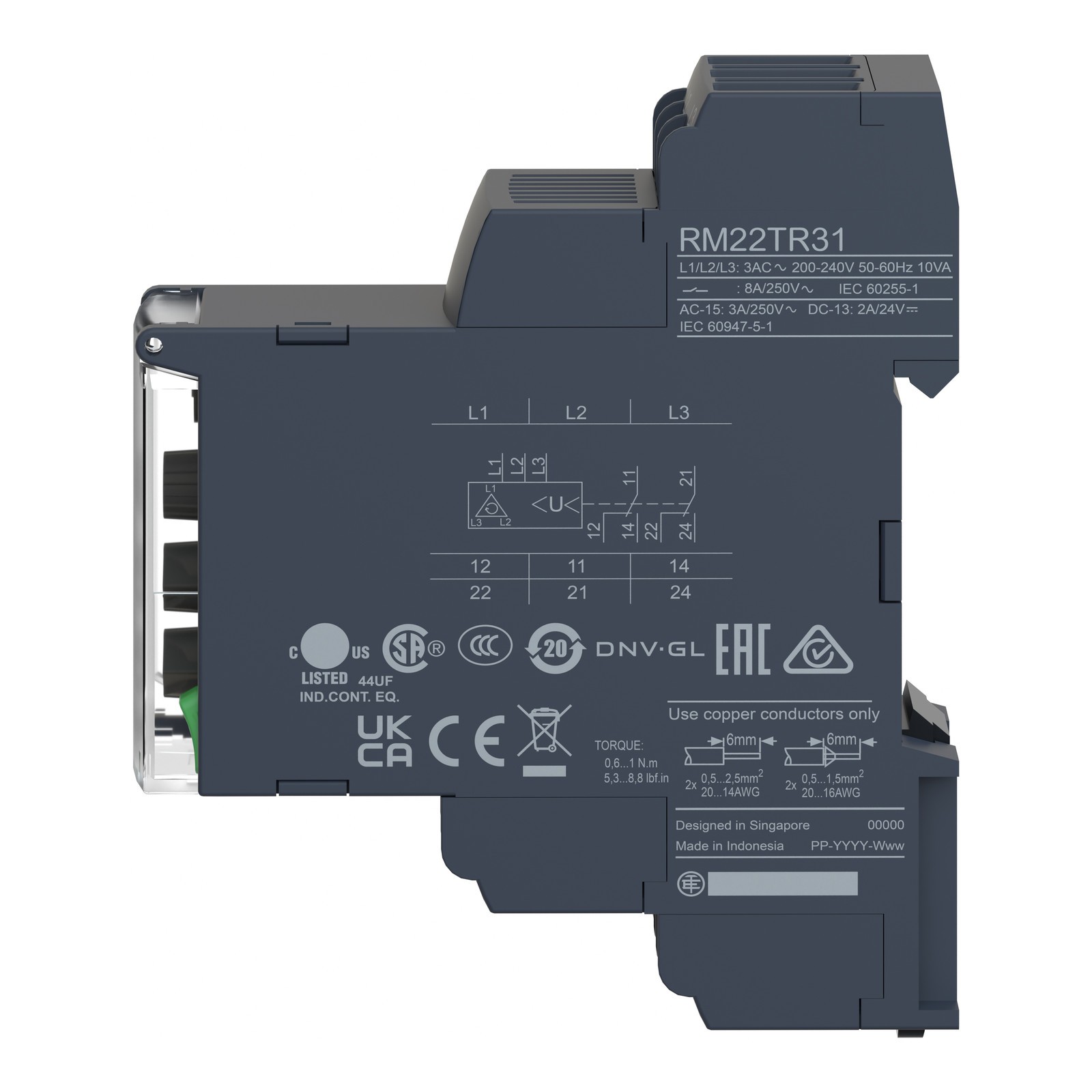Schneider Electric RM22TR31 3 PHASE VOLTAGE CONTROL R-