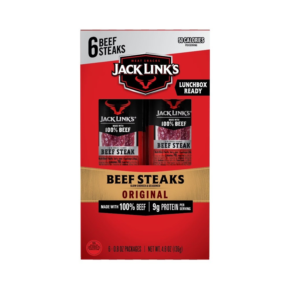 Jack Link's Original Beef Steak Multi-Pack (6 - 0.8 Ounce. Beef Steaks)