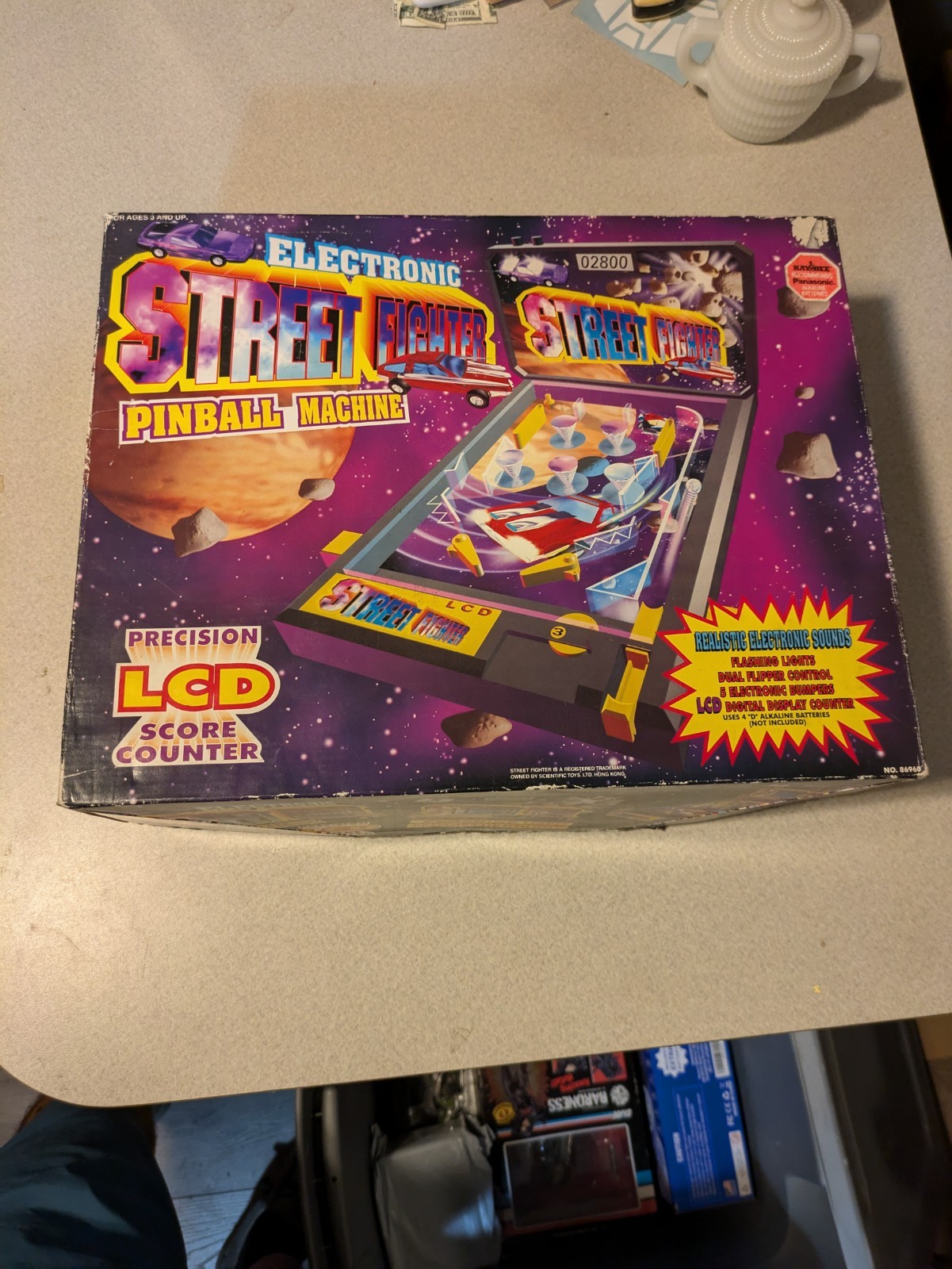 Vintage-NEW! Electronic Street Fighter Tabletop Pinball Machine Precision LCD