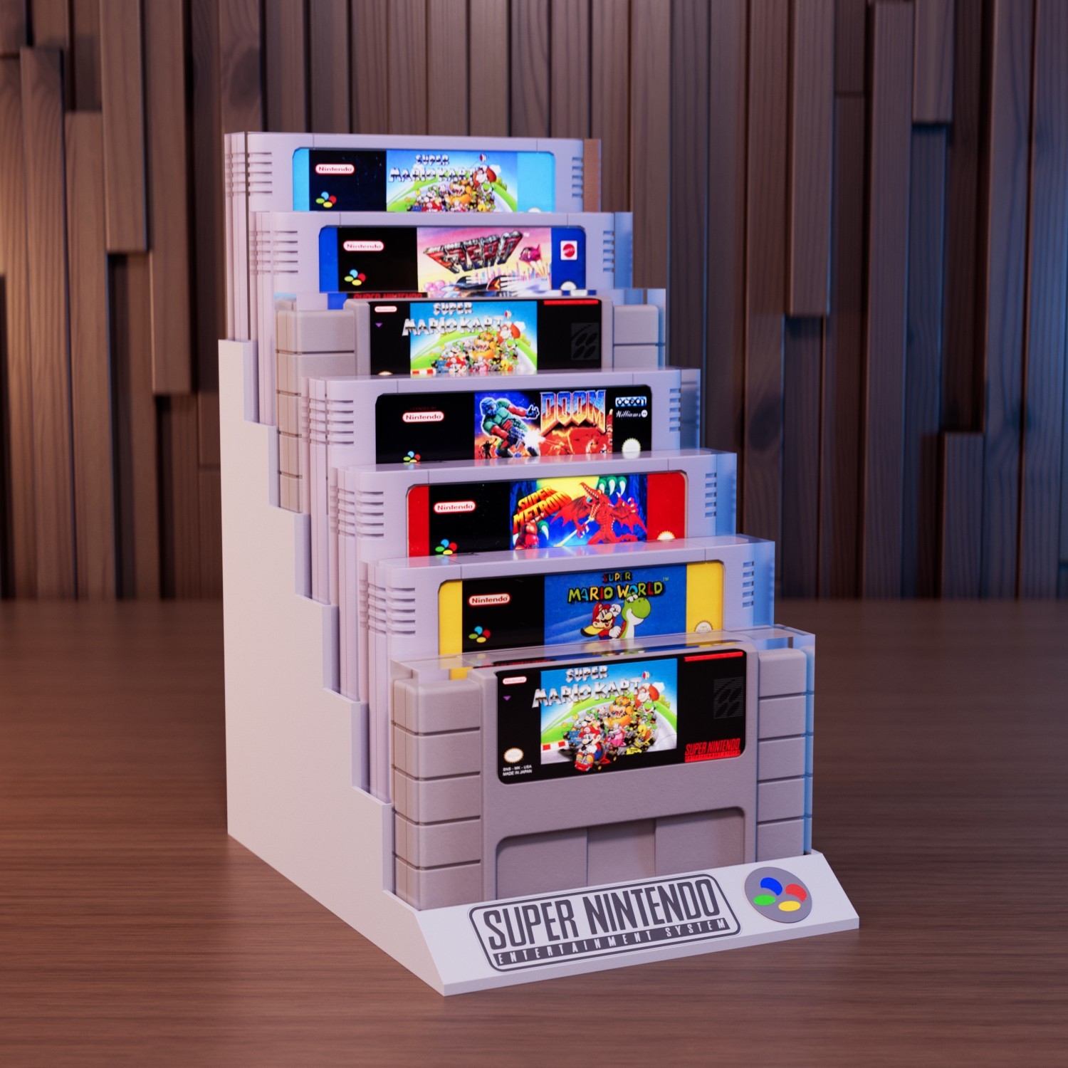 SNES Games 7 Game Cartridge Holder Display Stand For Super Nintendo