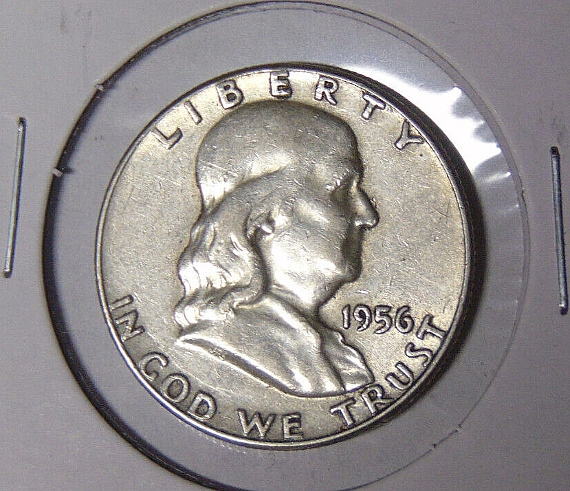 AU 1956-P Franklin Silver Half Dollar About Uncirculated Philadelphia Mint 73024