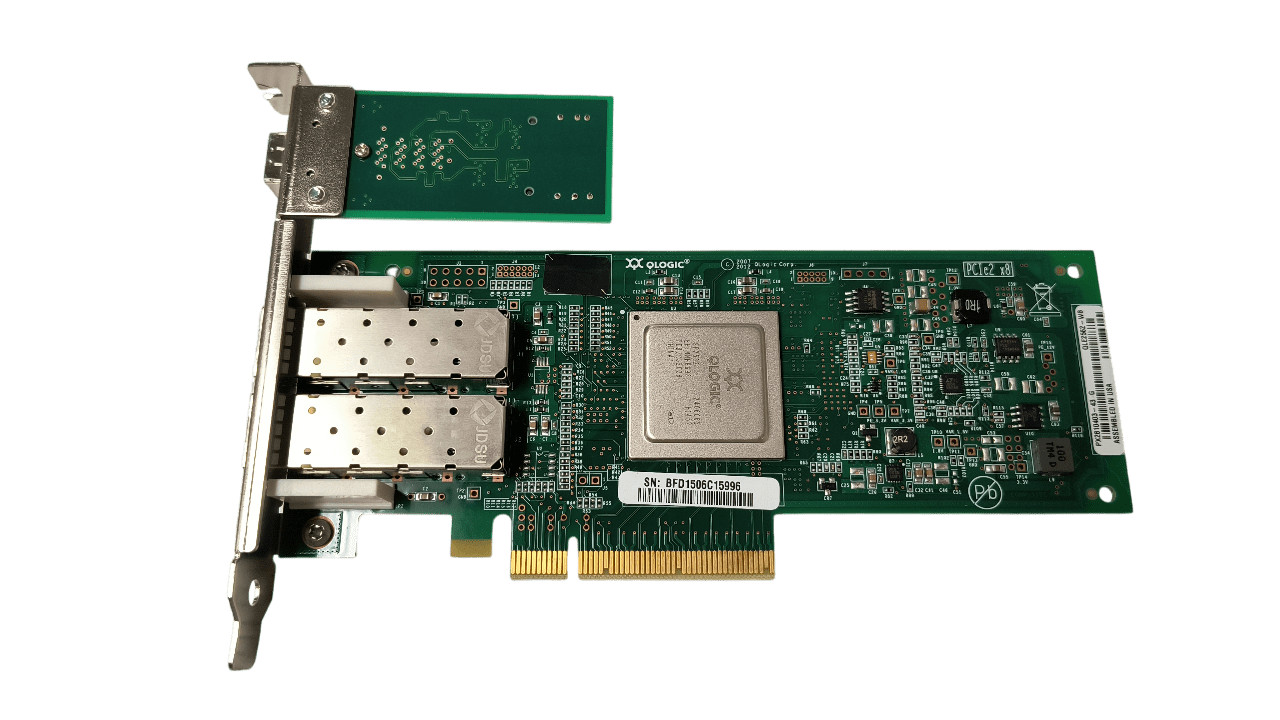 Qlogic QLE2562-WB PX2810403-43 8GB Dual Port FC HBA W/ SAS Expander No SFP