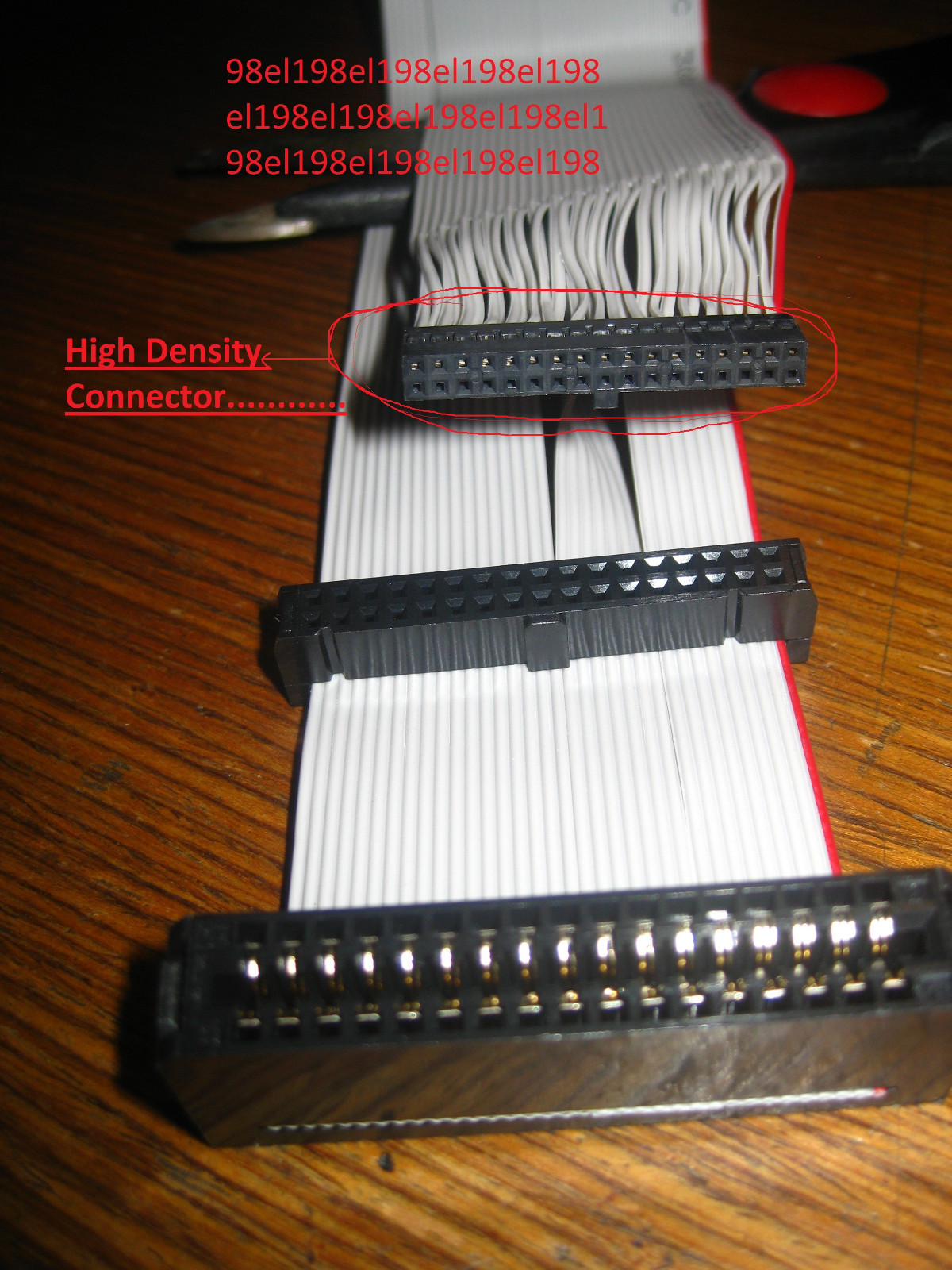 Floppy cable(23" long) HIGH-Density CONNECTOR(1.5" wide) 3.5" & 5.25"-Read Descr