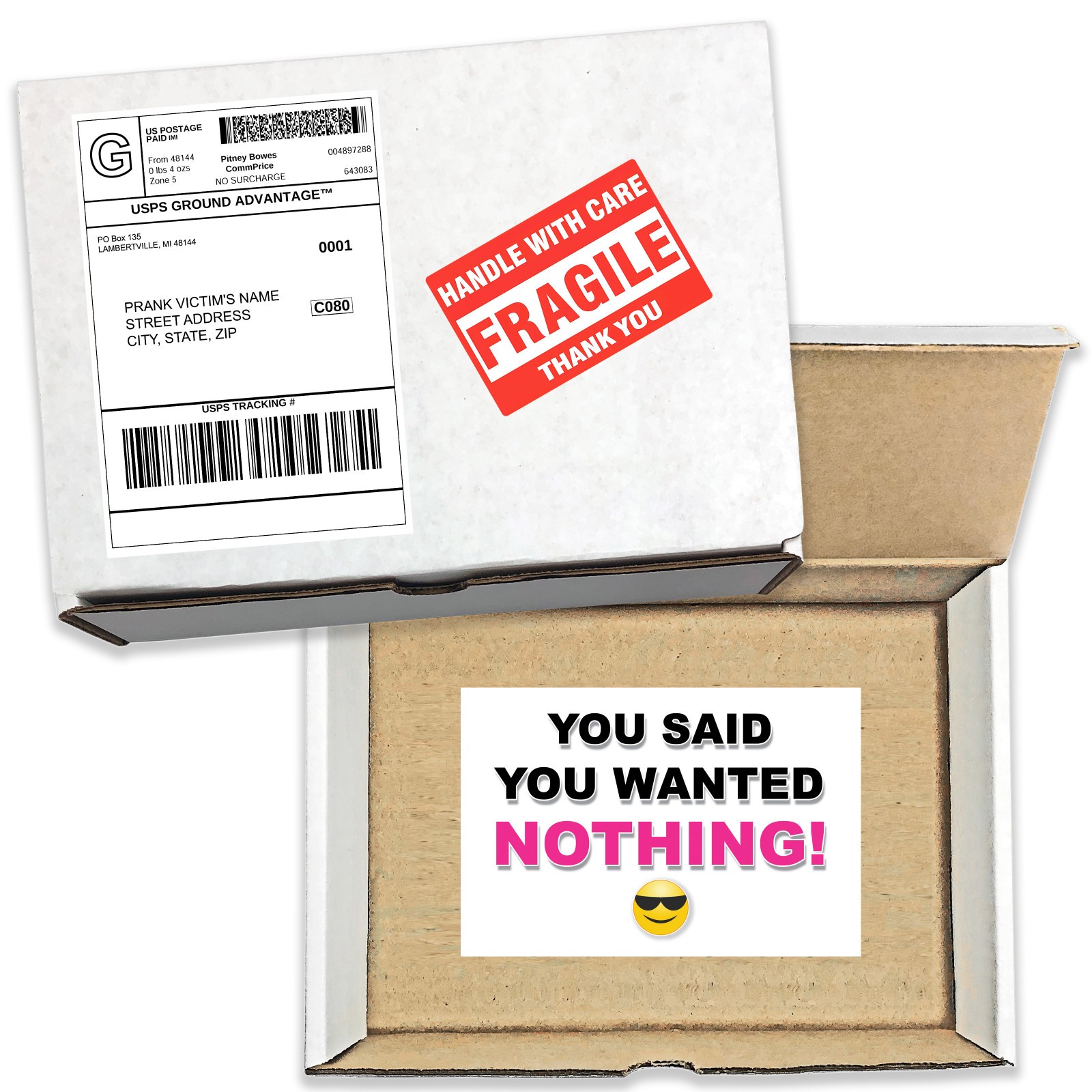 Nothing Box Prank Mail Sent Anonymously!
