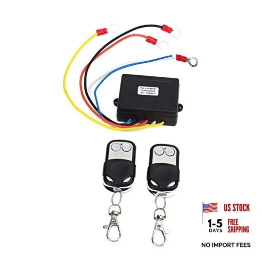 Wireless Winch Remote Control Kit 12V 24V Universal with 2 Remotes, Anti