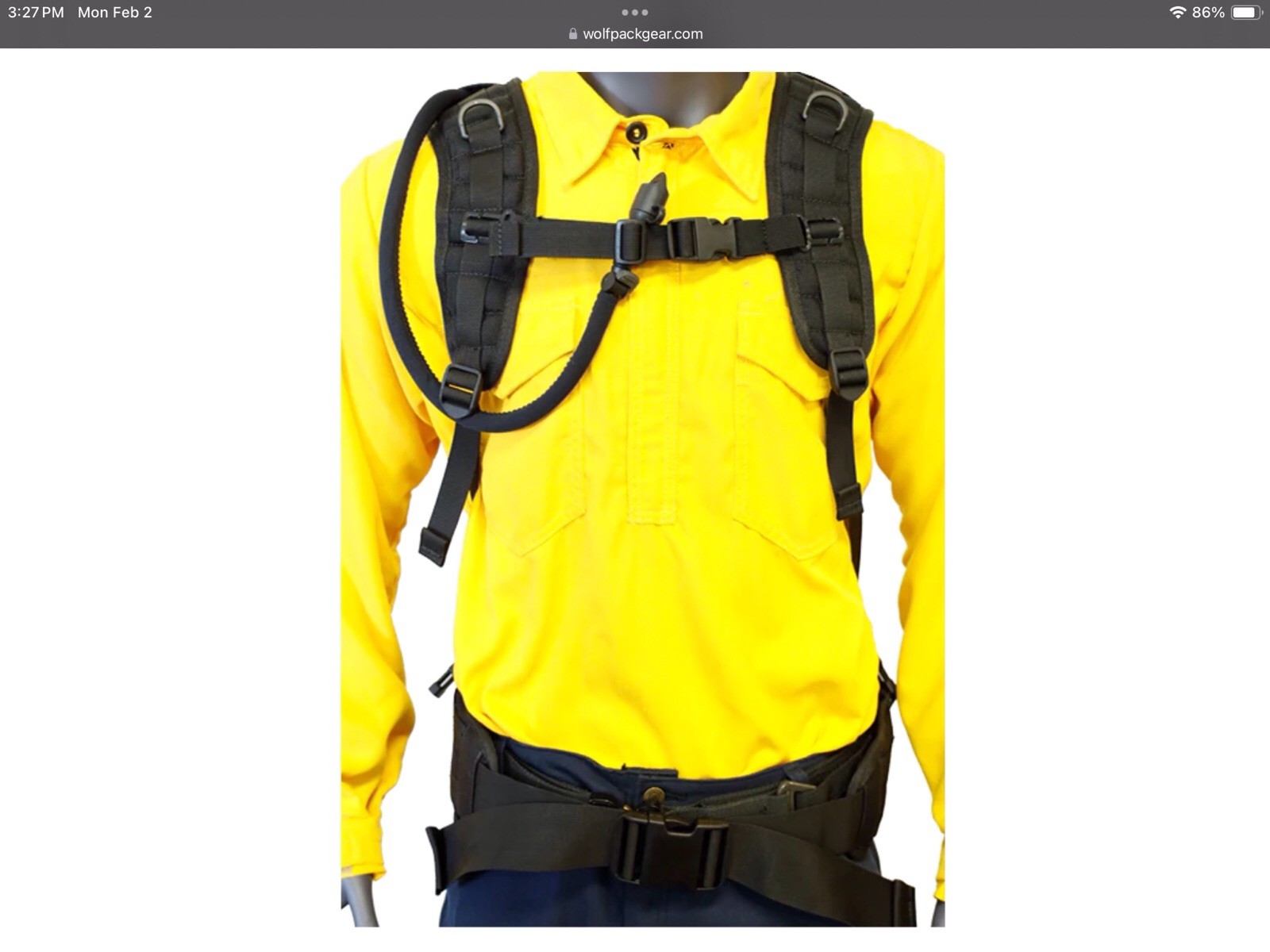 Wolfpack Gear Wildland Firefighter Web Gear Harness WEB-HR-1100-BK EUC UM