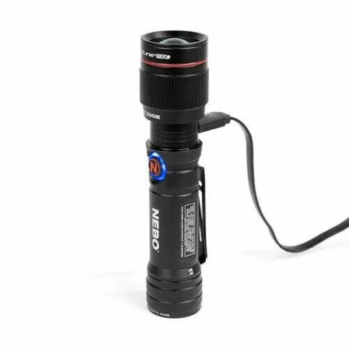 NEBO Redline Flex 450 Lumen Flashlight Pocket Light Rechargeable 6X Zoom w/ Clip