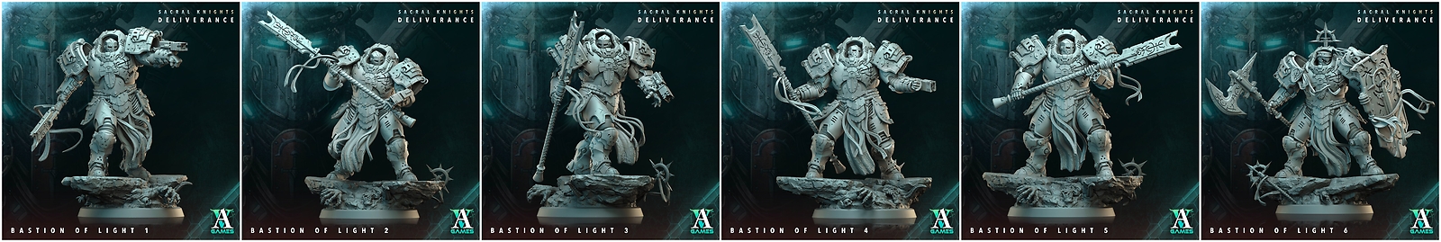 3D Printed Archvillain Games Bastion of Light Sacral Knights Deliverance 28 32mm