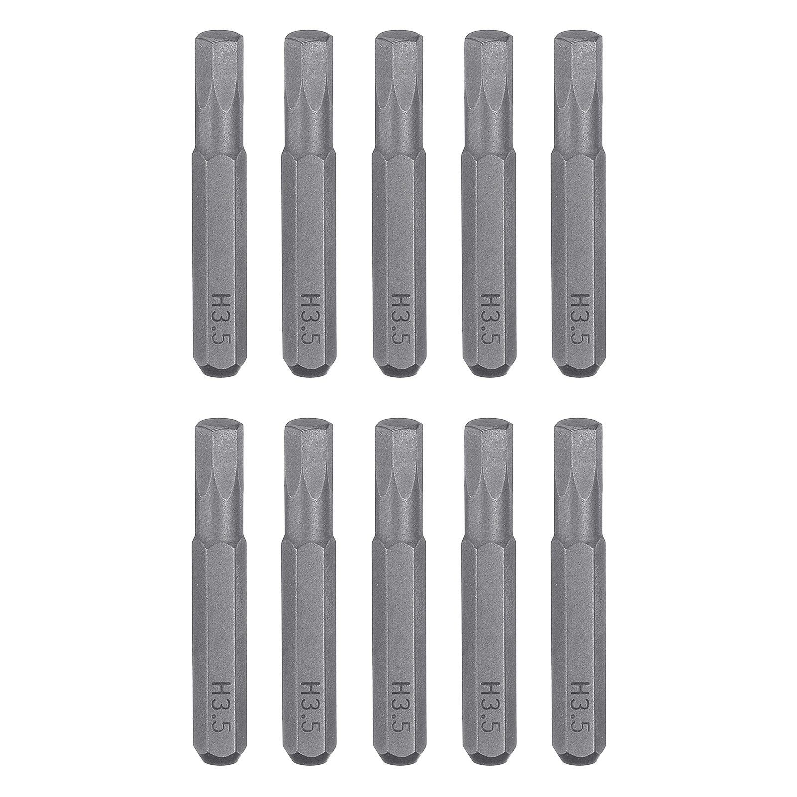 10pcs H3.5 Magnetic Hex Screwdriver Bit 5/32" Hex Shank 28mm Length S2 Steel