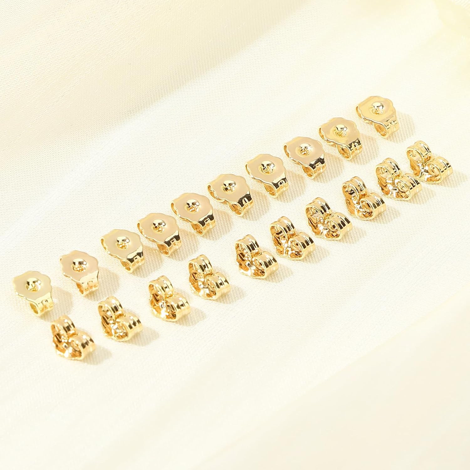 30Pcs/15 Pairs Earring Backs for Studs Locking, 14K Gold Earring Back Replacemen