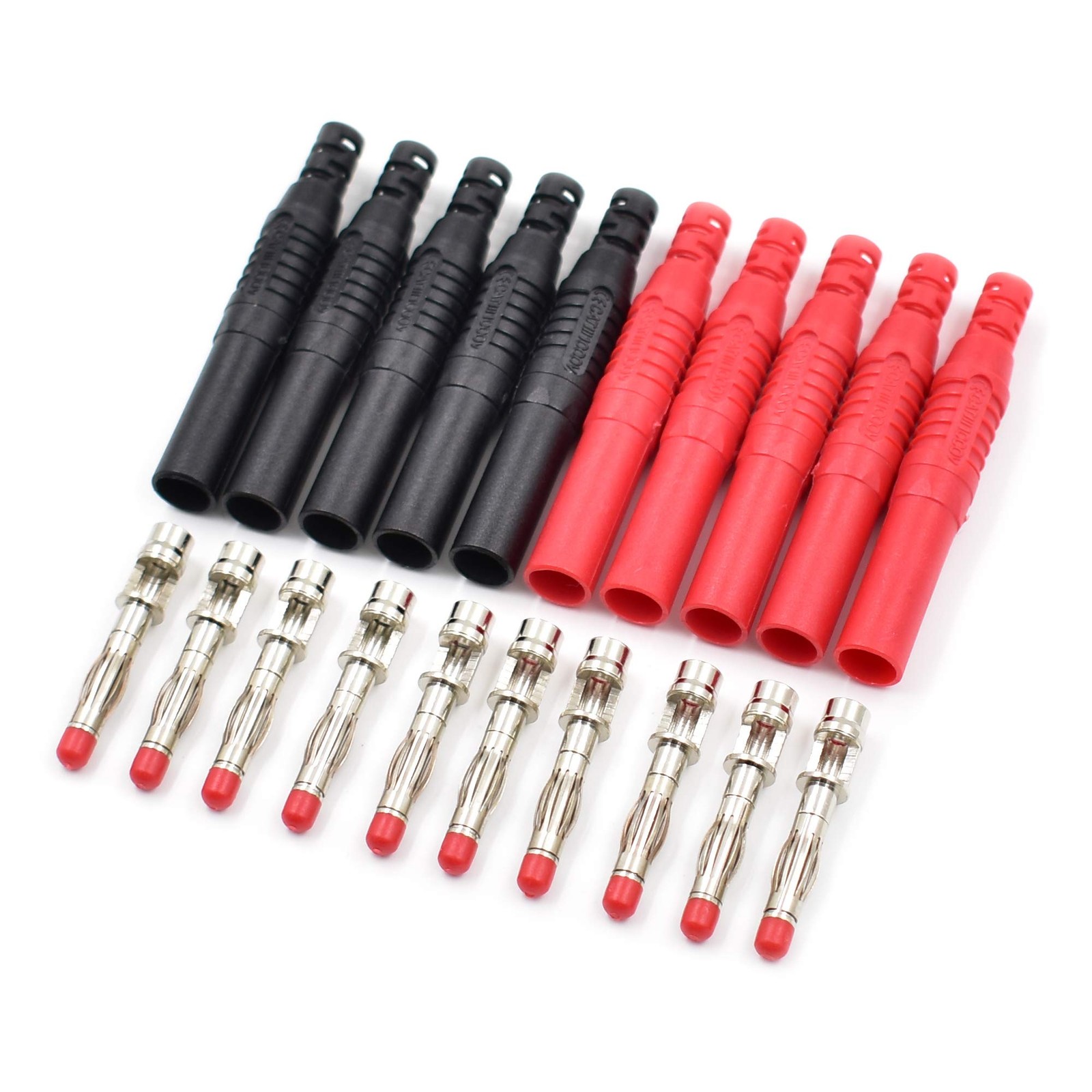 10Pcs Insulated Safety Straight Seal Protection Shrouded 4mm Banana Plugs Sol...