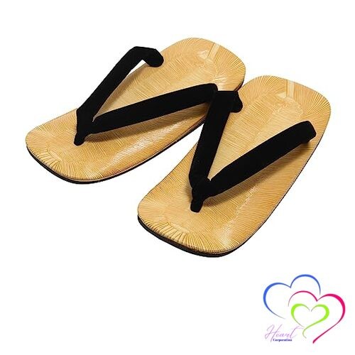Hasegawa Men's Leather-Soled Geta Sandals Made in Japan Black Straps Size 3L
