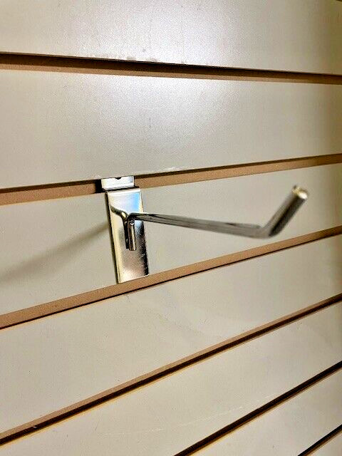 Set of 12 Chrome 6 inch Slatwall Hooks