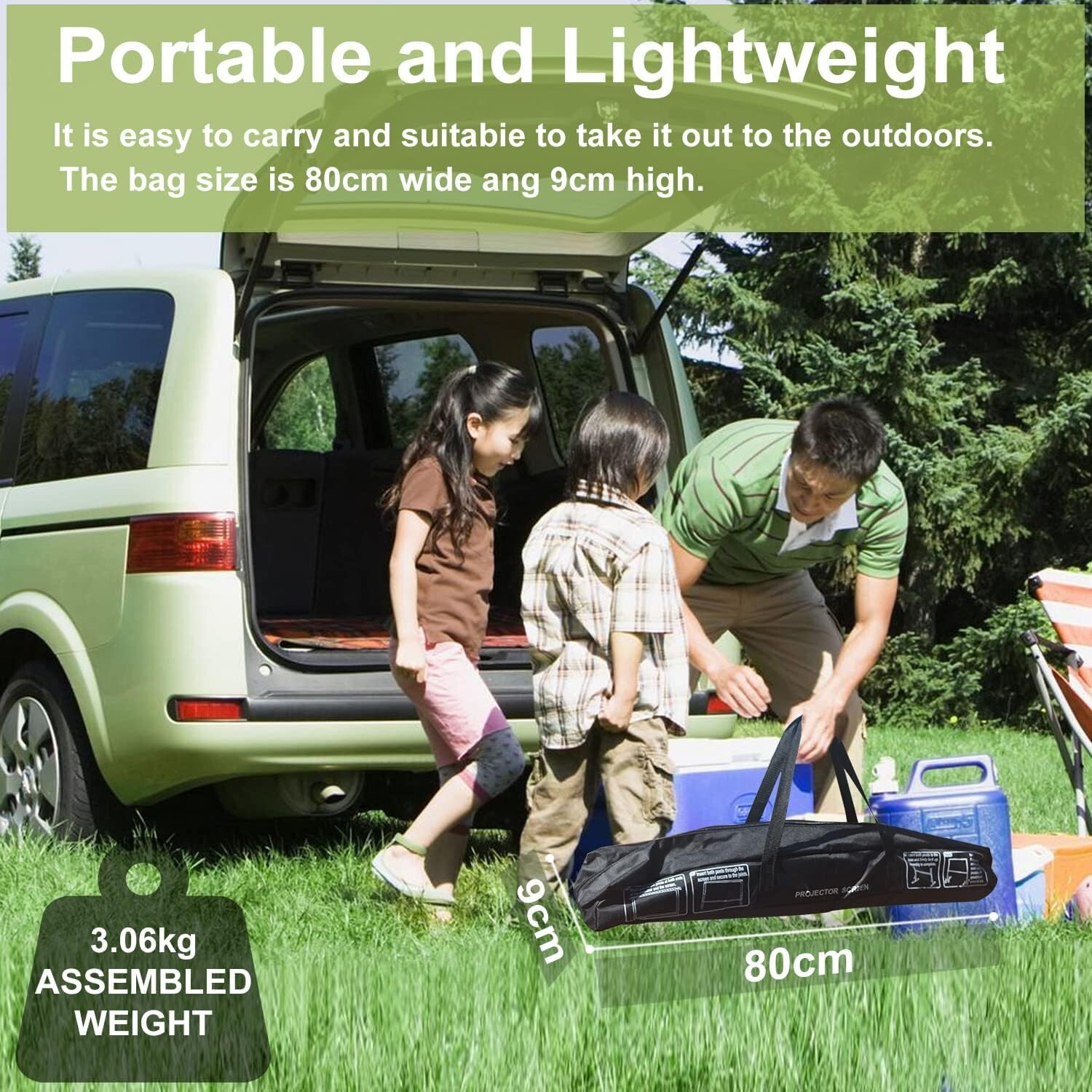 Durable 100-Inch Fast-Folding Projector Screen with Sturdy Stand - Movie Ready