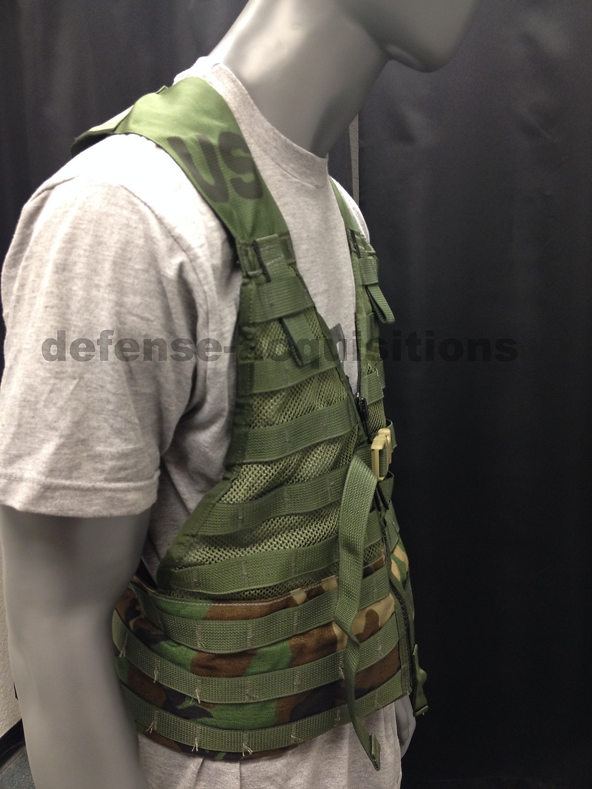 NEW US MILITARY WOODLAND CAMO FIGHTING LOAD CARRIER FLC TACTICAL VEST MOLLE II