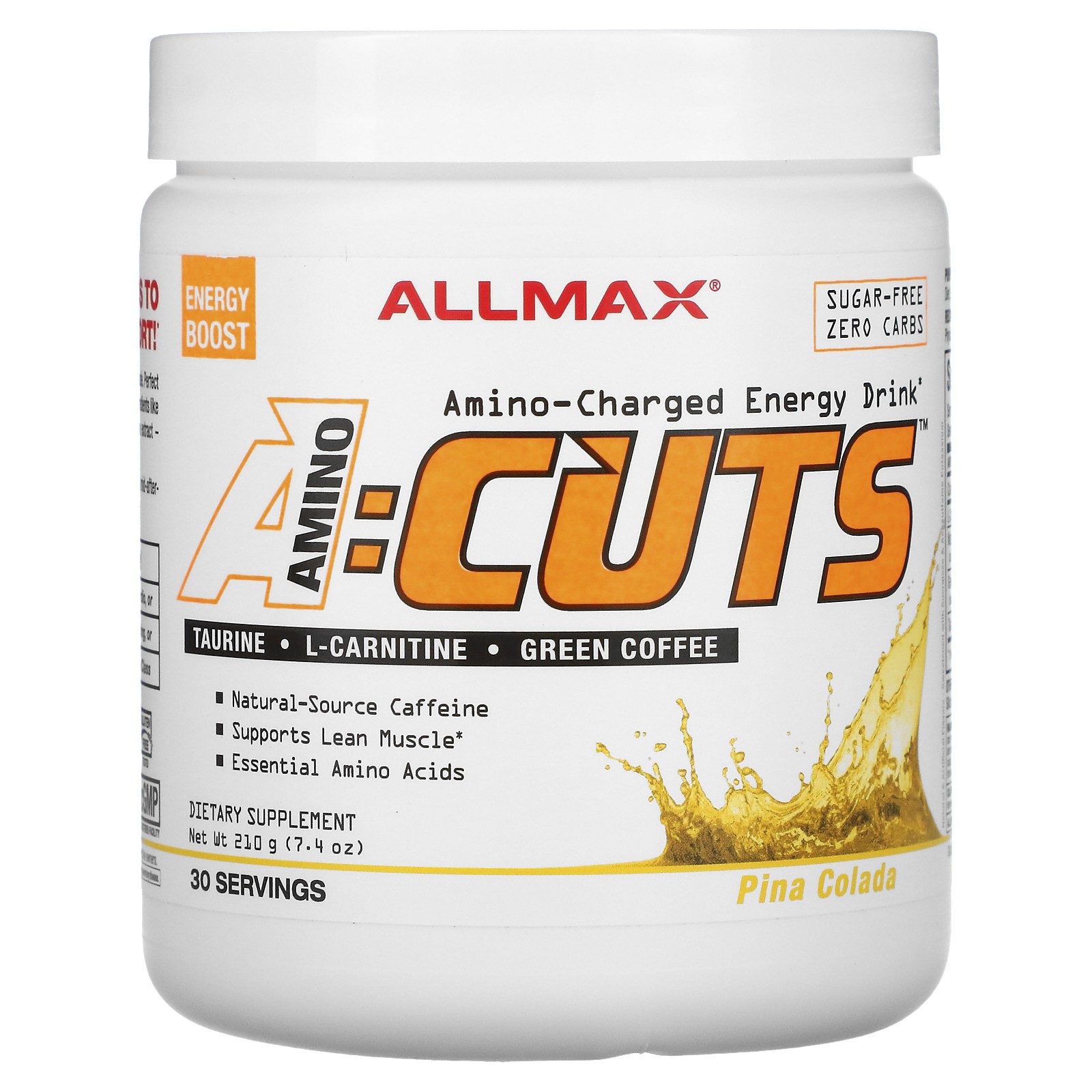 ACUTS™, Amino-Charged Energy Drink, Pina Colada, 7.4 oz (210 g)