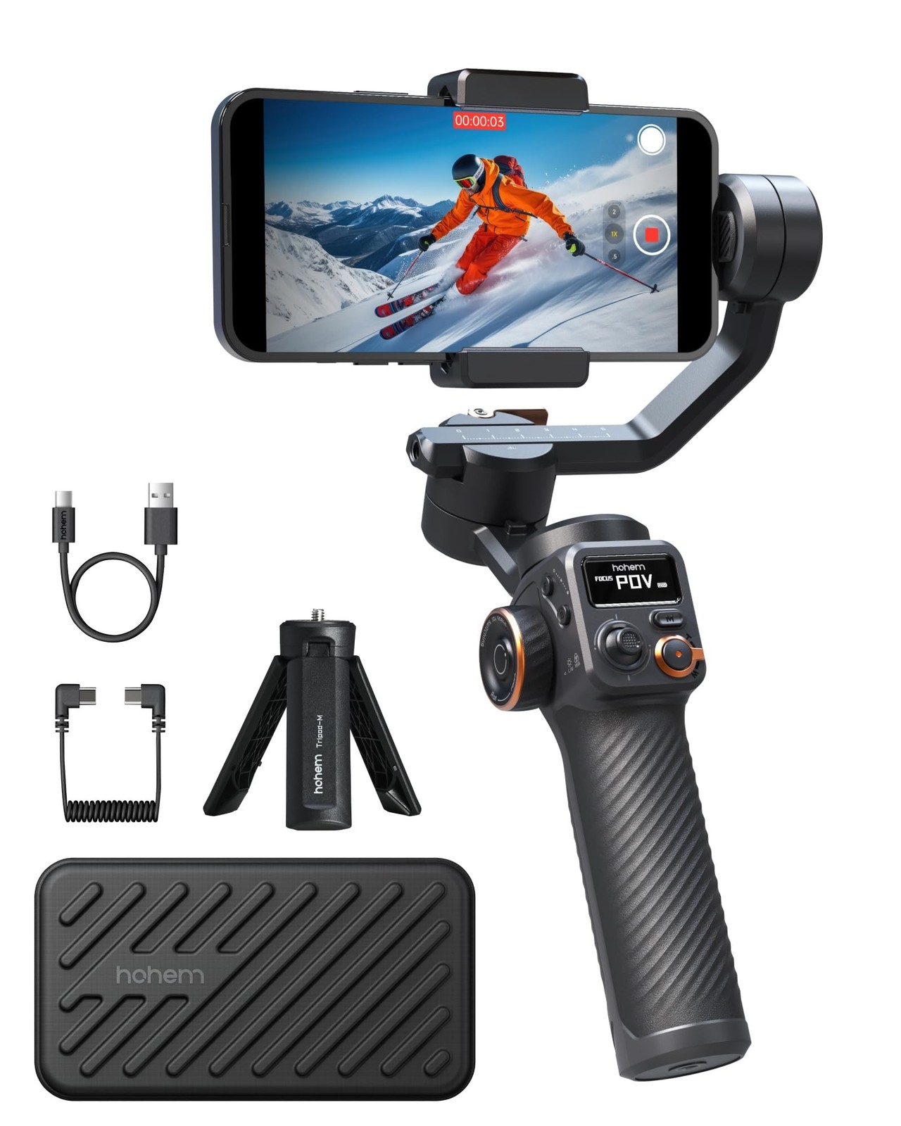 Hohem iSteady M6 Smartphone Gimbal Stabilizer, 3-Axis Phone Gimbal iPhone