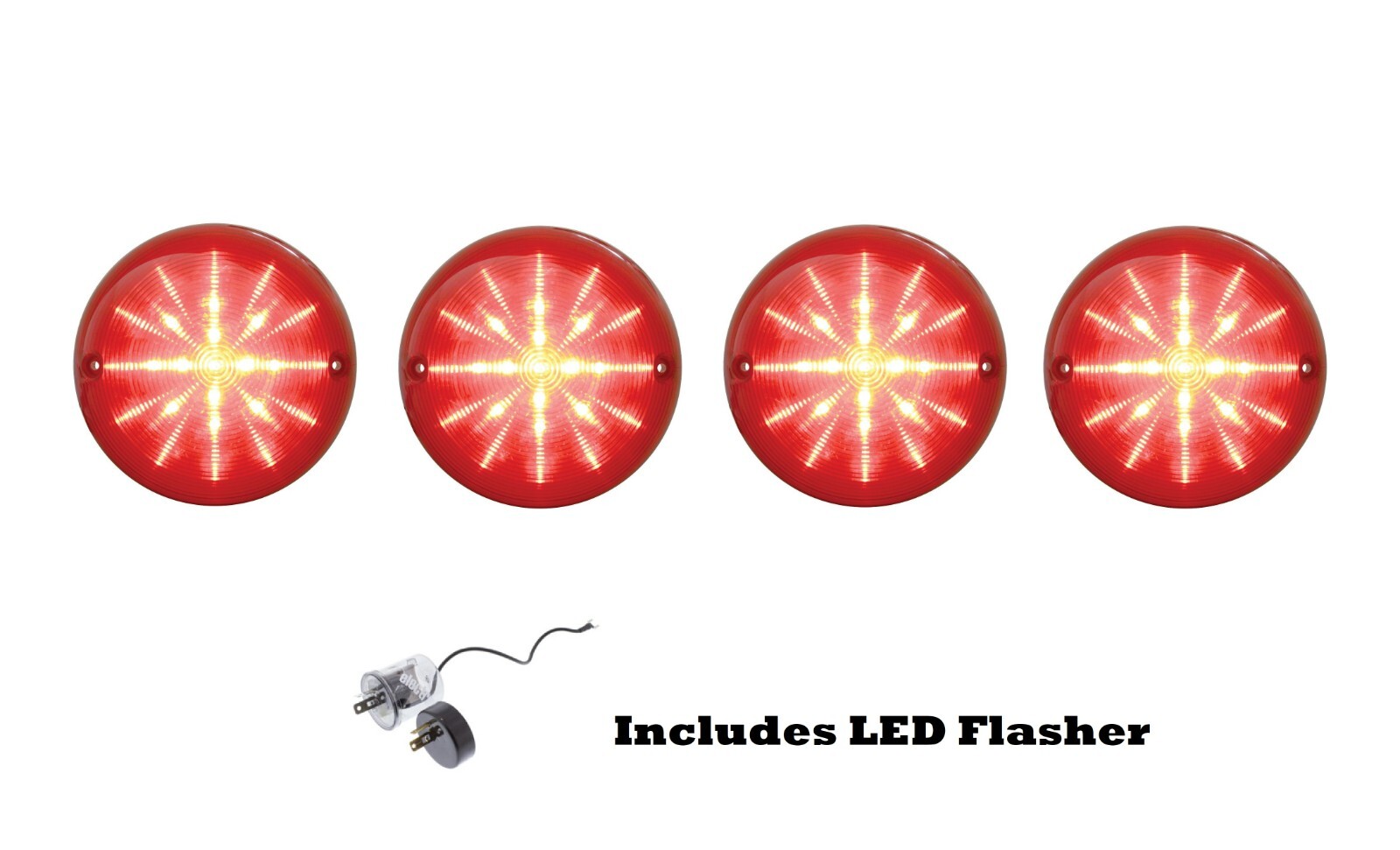 (Set/4) 25 LED Tail Brake Lights For 1980-1982 Chevy Corvette (Bubble Style)