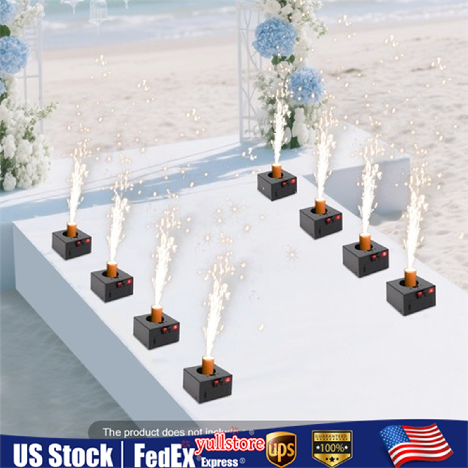 8PCS Cold Spark Based Firework Safe Flame Effect Machine Remote Control NEW