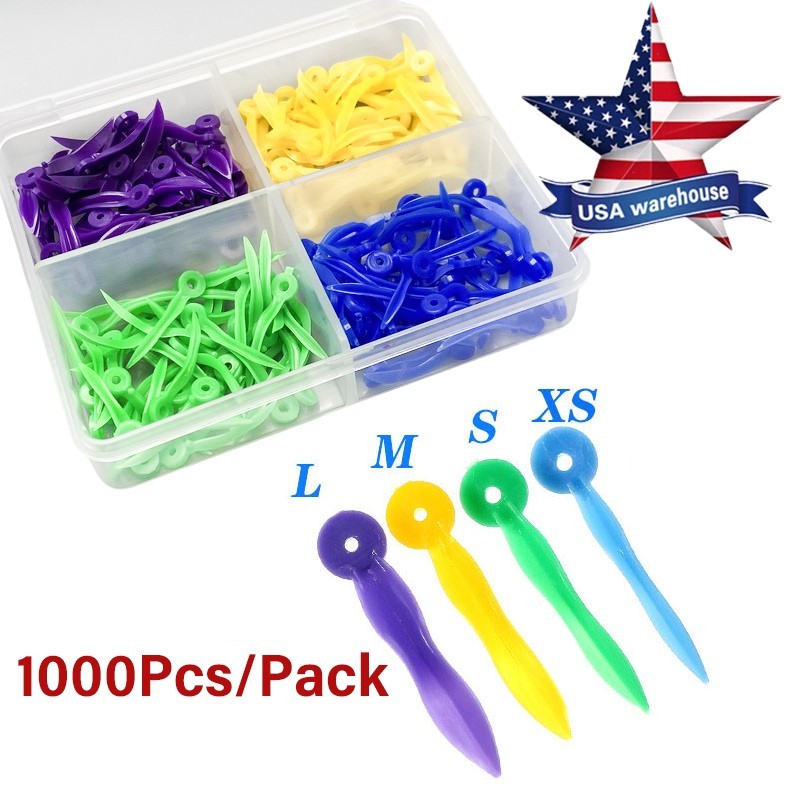 1000Pcs Dental Plastic Wedges W End Circular Holes Concave Design Diastema Wedge