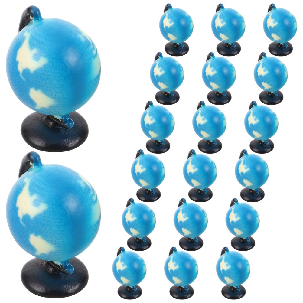 20Pcs Resin Mini Globes for Decor Sky Blue Tiny Globe for Office Desk