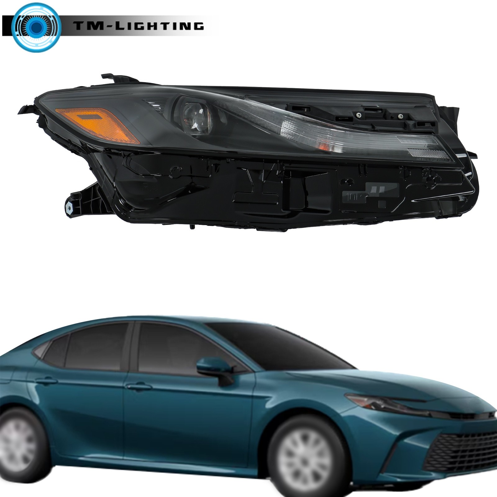 For Toyota Camry SE LE 2025 Projector Headlight LED Black Passenger Right Side