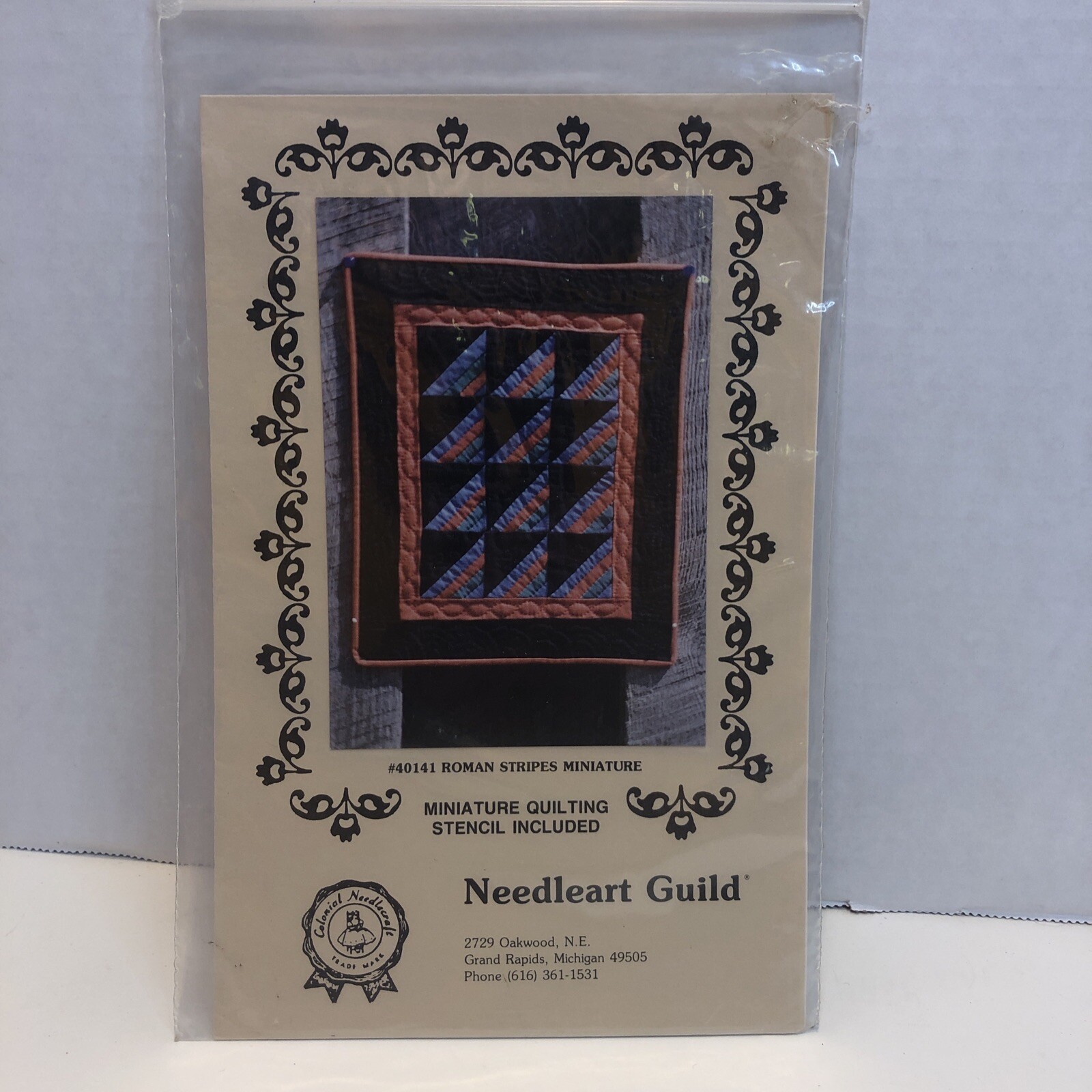 Roman Stripes Miniature Quilt Pattern Needleart Guild Quilting Stencil Included