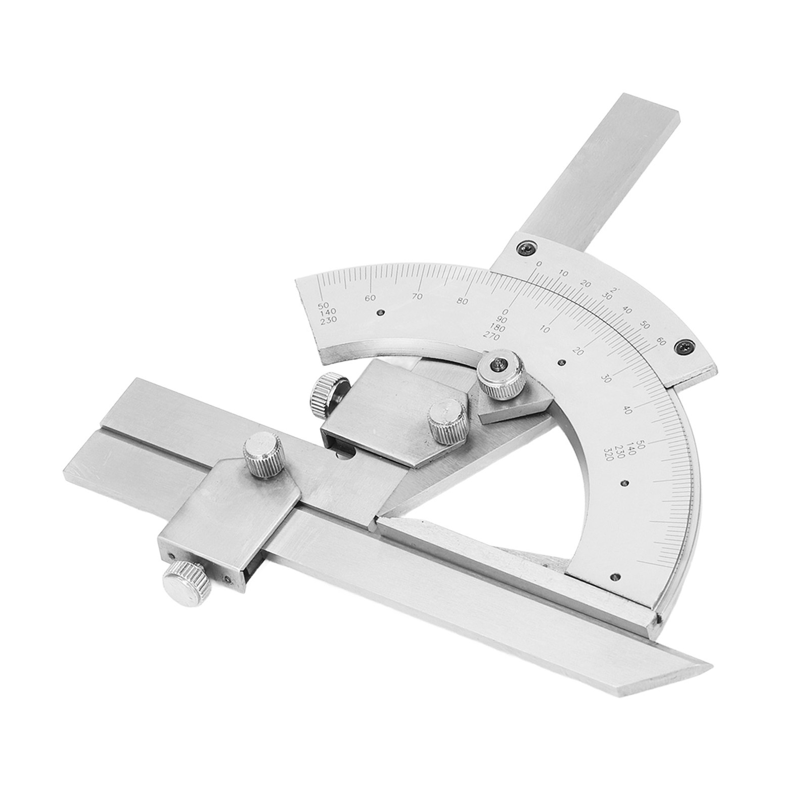 Vernier Bevel Protractor 0-320° Fine Tuning Angle Finder Measuring Ruler Part