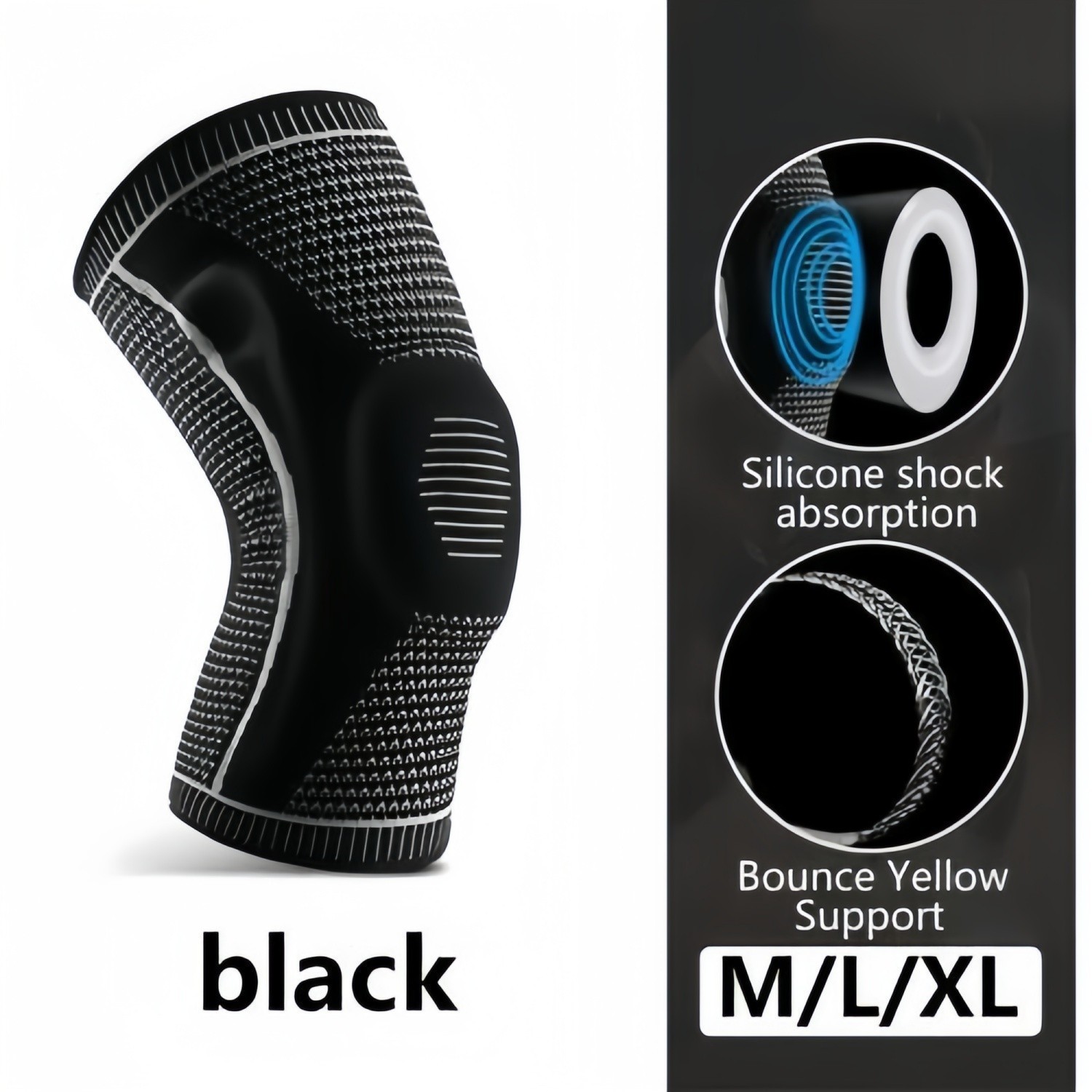 Knee Sleeves Compression Brace Support Sport Joint Injury Pain Arthritis Relief