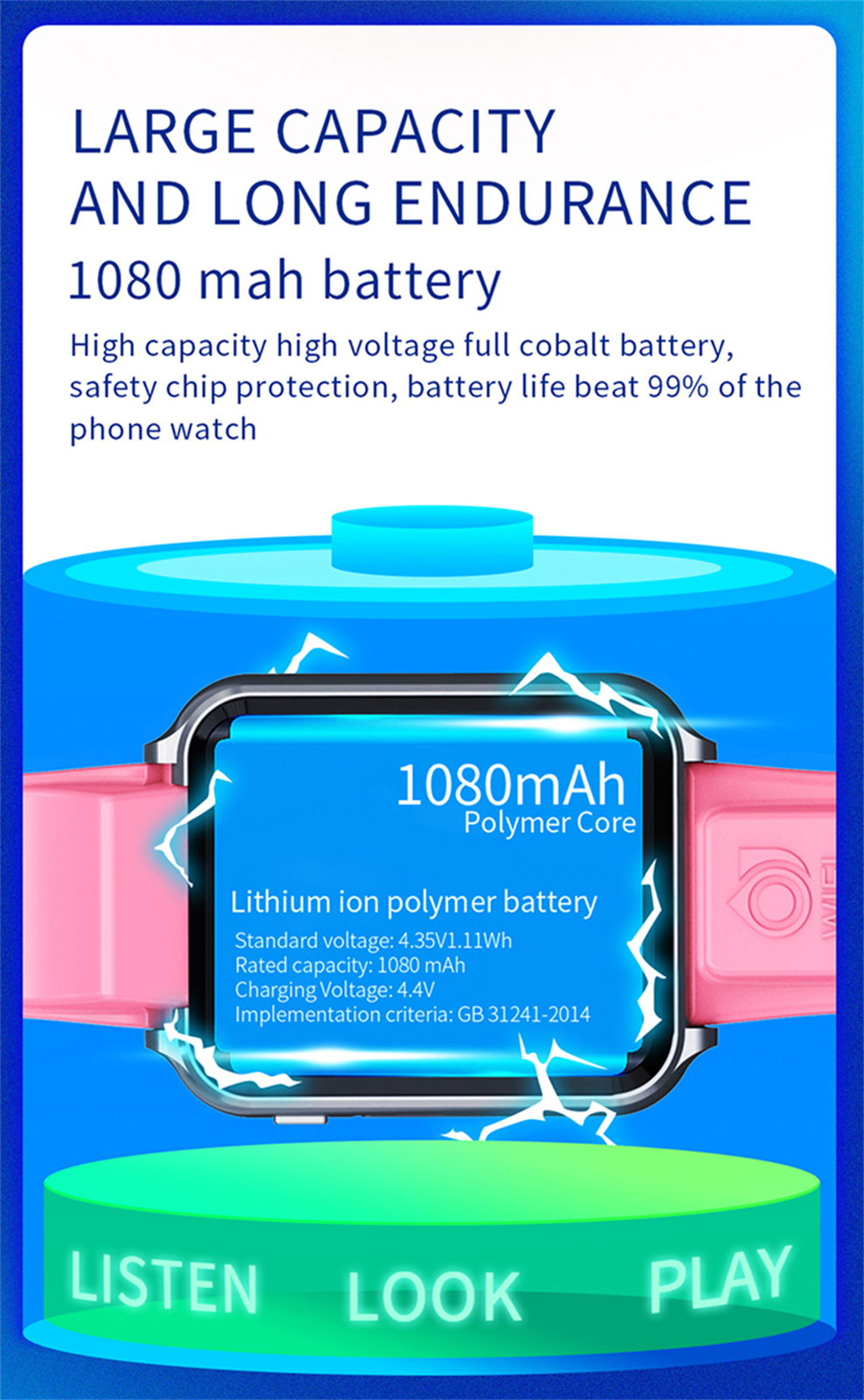 Children Student Smartwatch 4G wifi Waterproof Kid Watch Dual Camera Anti-Lost