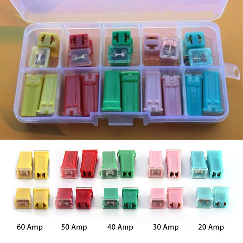 Auto Fuses Assortment Kit 20A 30A 40A 50A 60A AMP 20Pcs Car Square Fuse W/Box