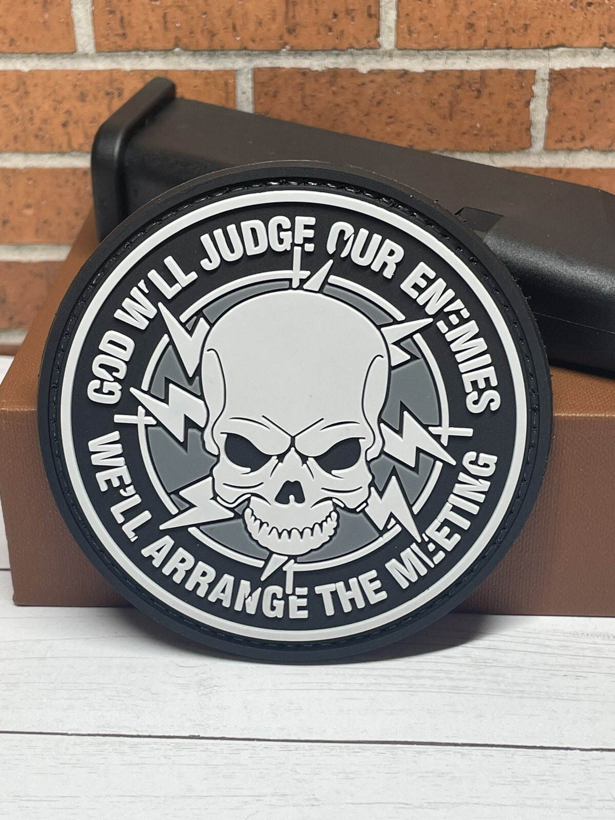 PVC Tactical Morale Patch - Punisher Skull Patch - Hook Back Gun Patch