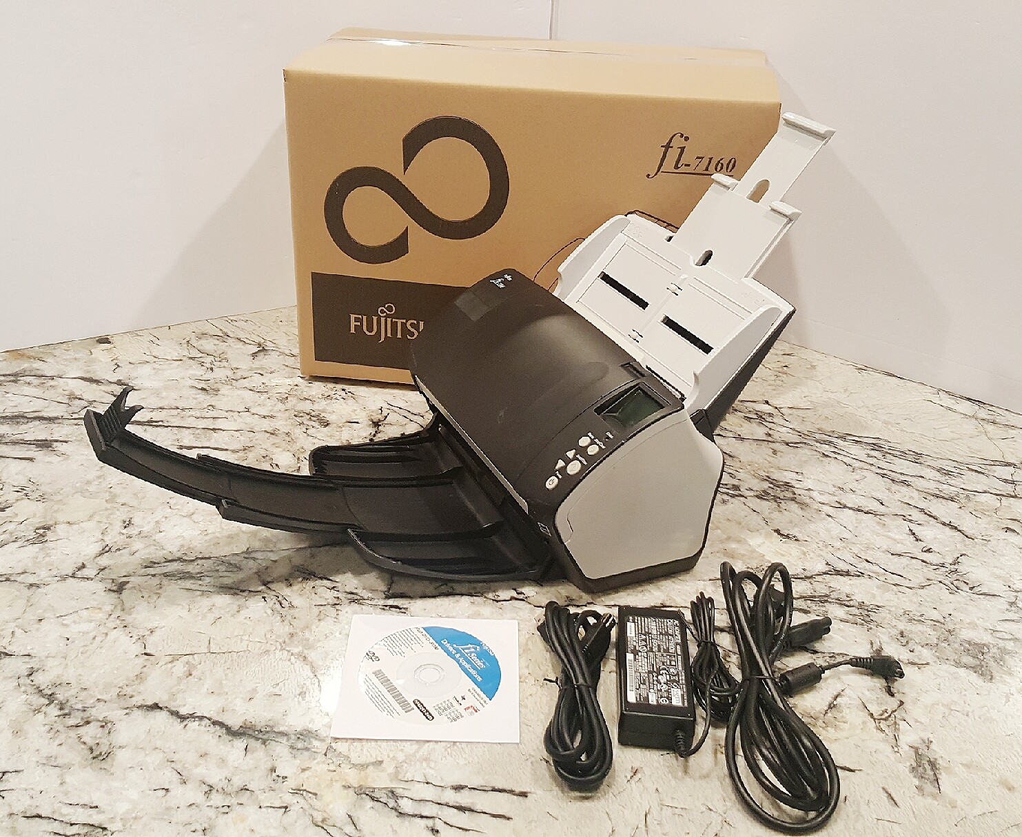 FUJITSU fi-7160 Color Duplex Workgroup Document Scanner AC adapter+USB+Setup DVD