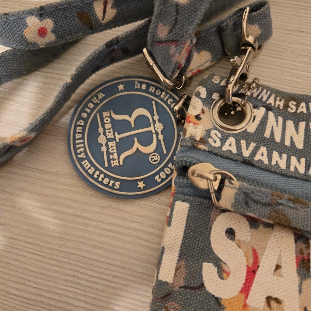 Blue and White SAVANNAH Crossbody Bag with Adjustable Strap
